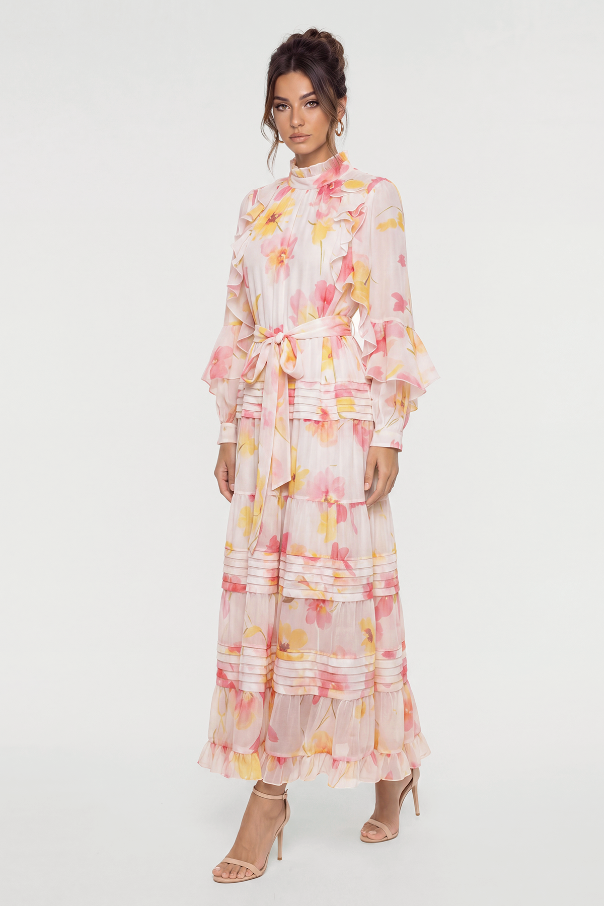 Kazuo Floral Ruffle Maxi Dress