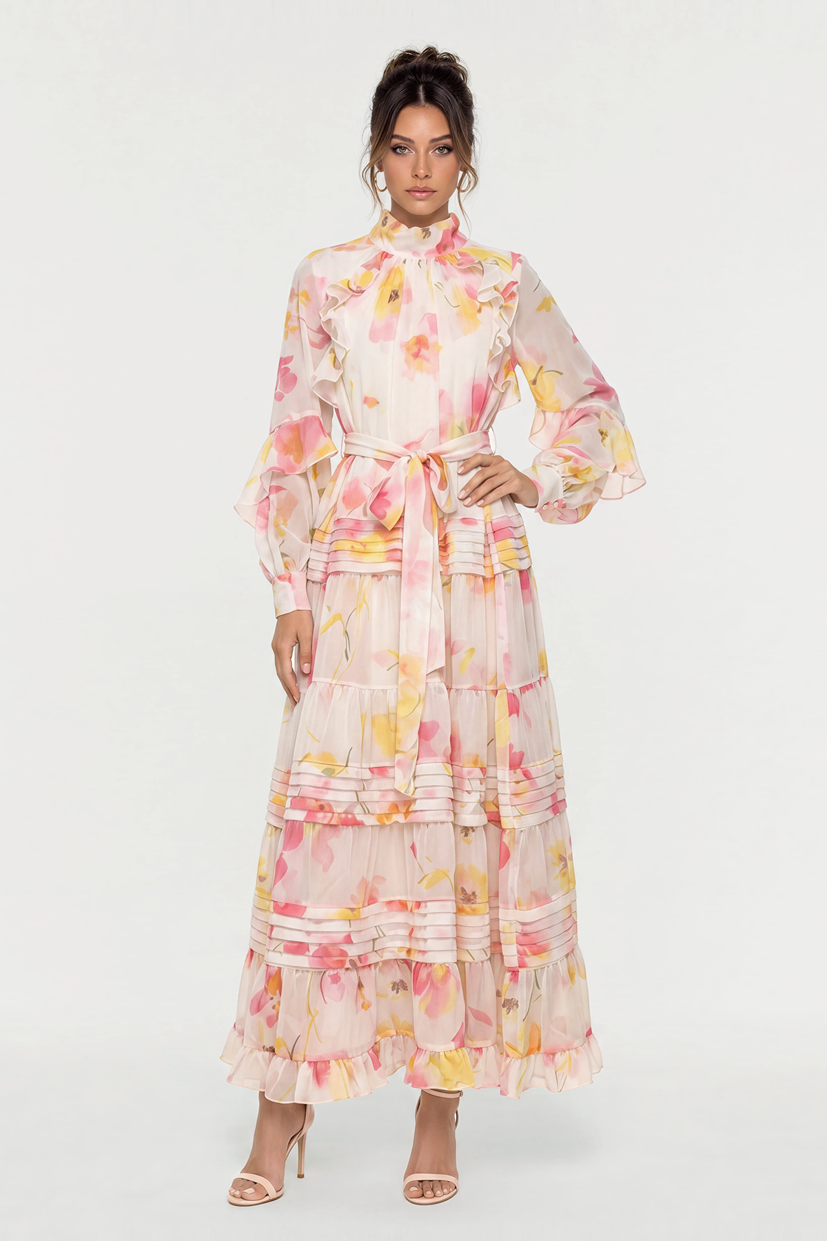 Kazuo Floral Ruffle Maxi Dress