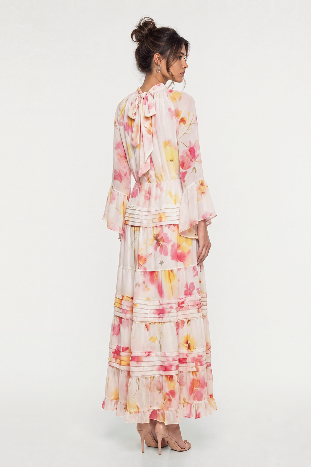 Kazuo Floral Ruffle Maxi Dress