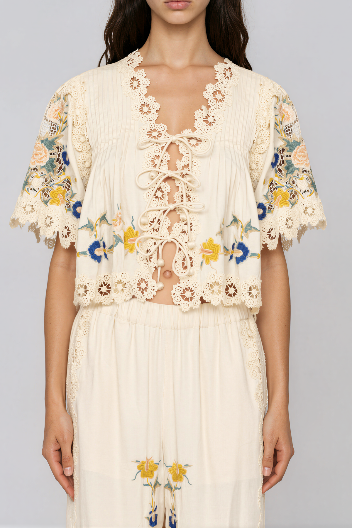 Kazuye Tie Up Floral Top