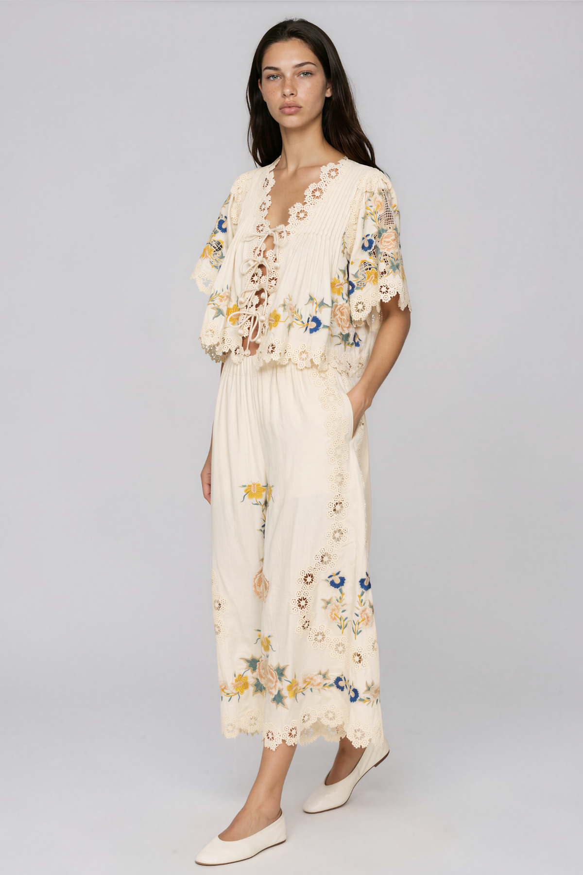 Kazuye Tie Up Floral Top