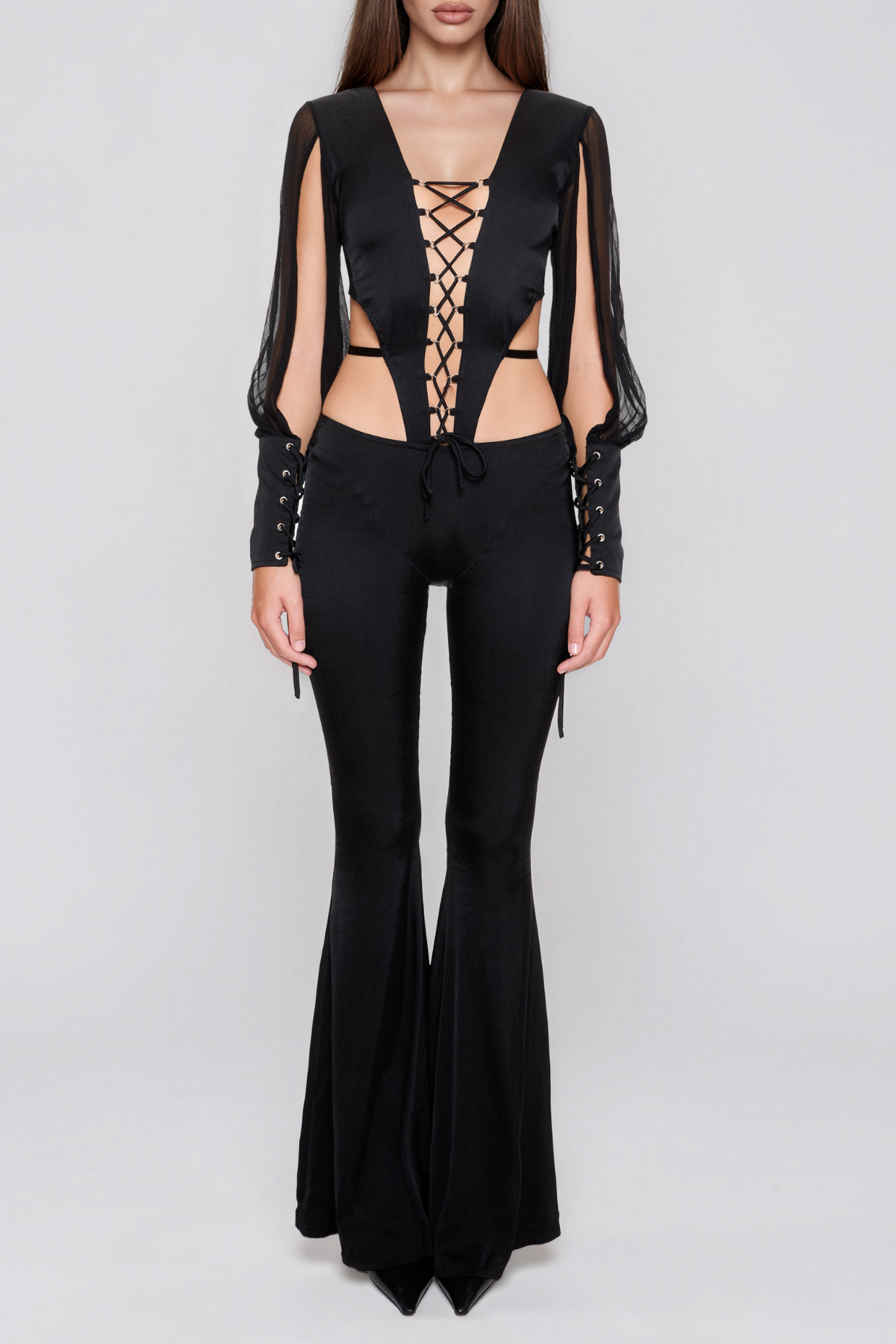 Kealani Cutout Lace Up Jumpsuit