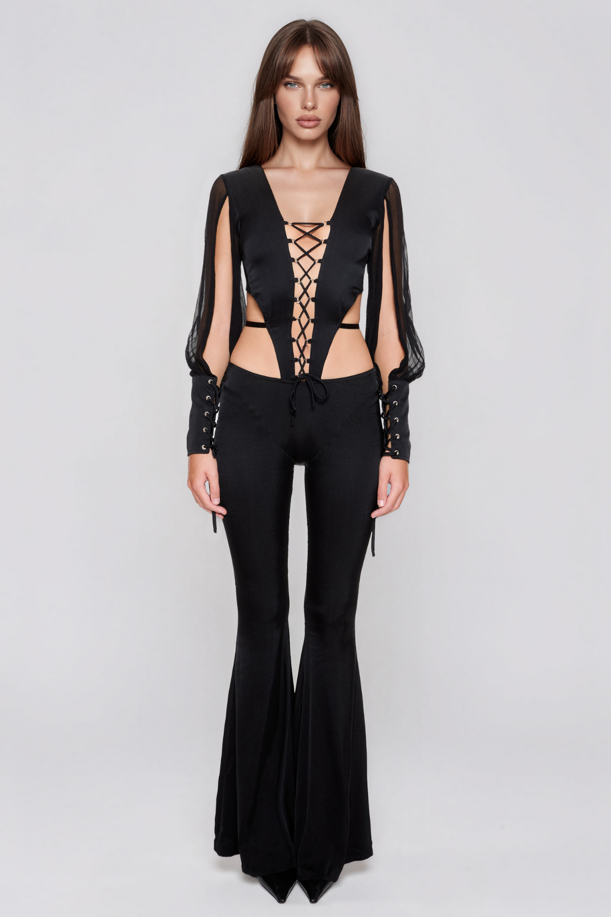Kealani Cutout Lace Up Jumpsuit