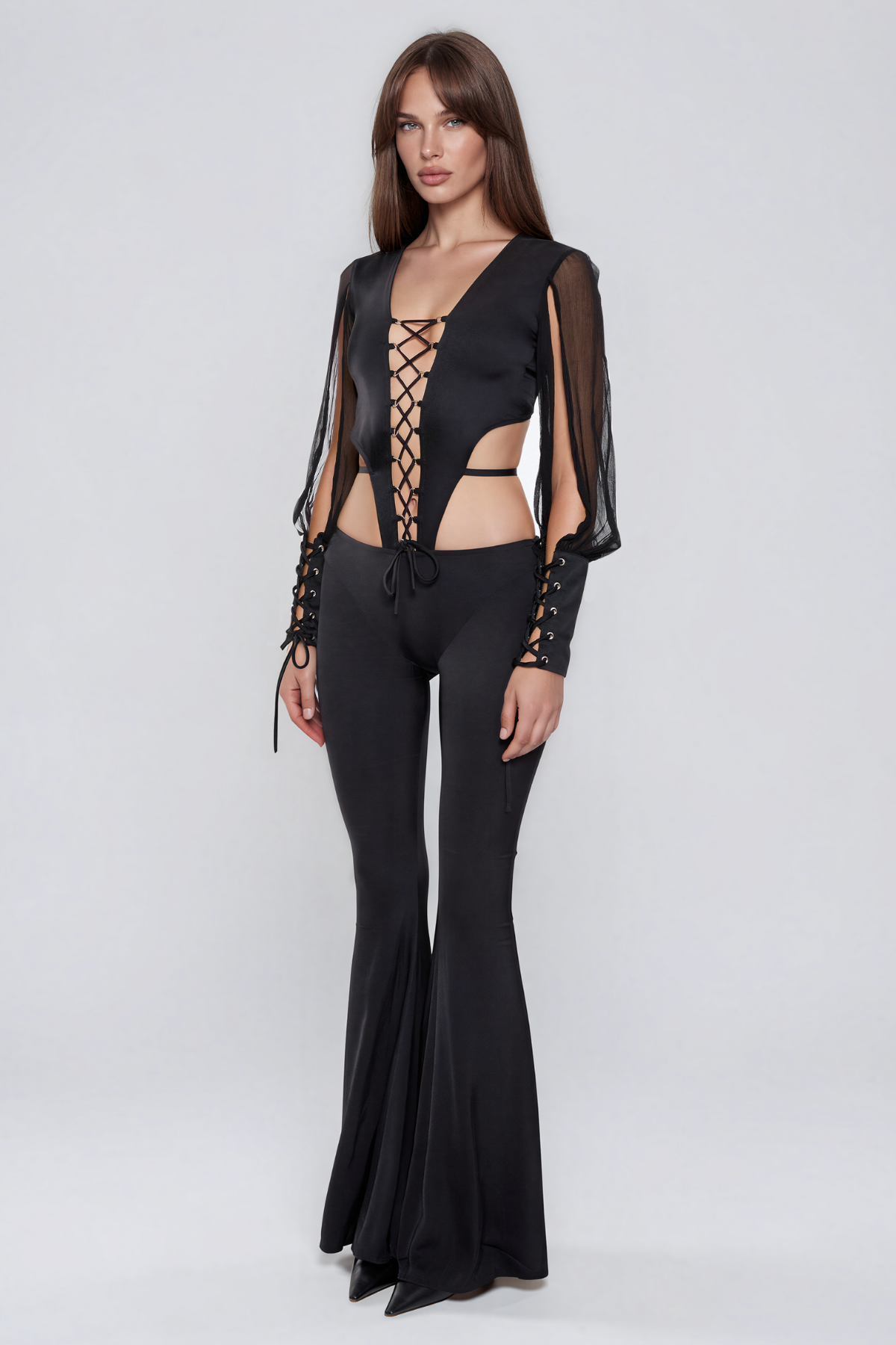 Kealani Cutout Lace Up Jumpsuit