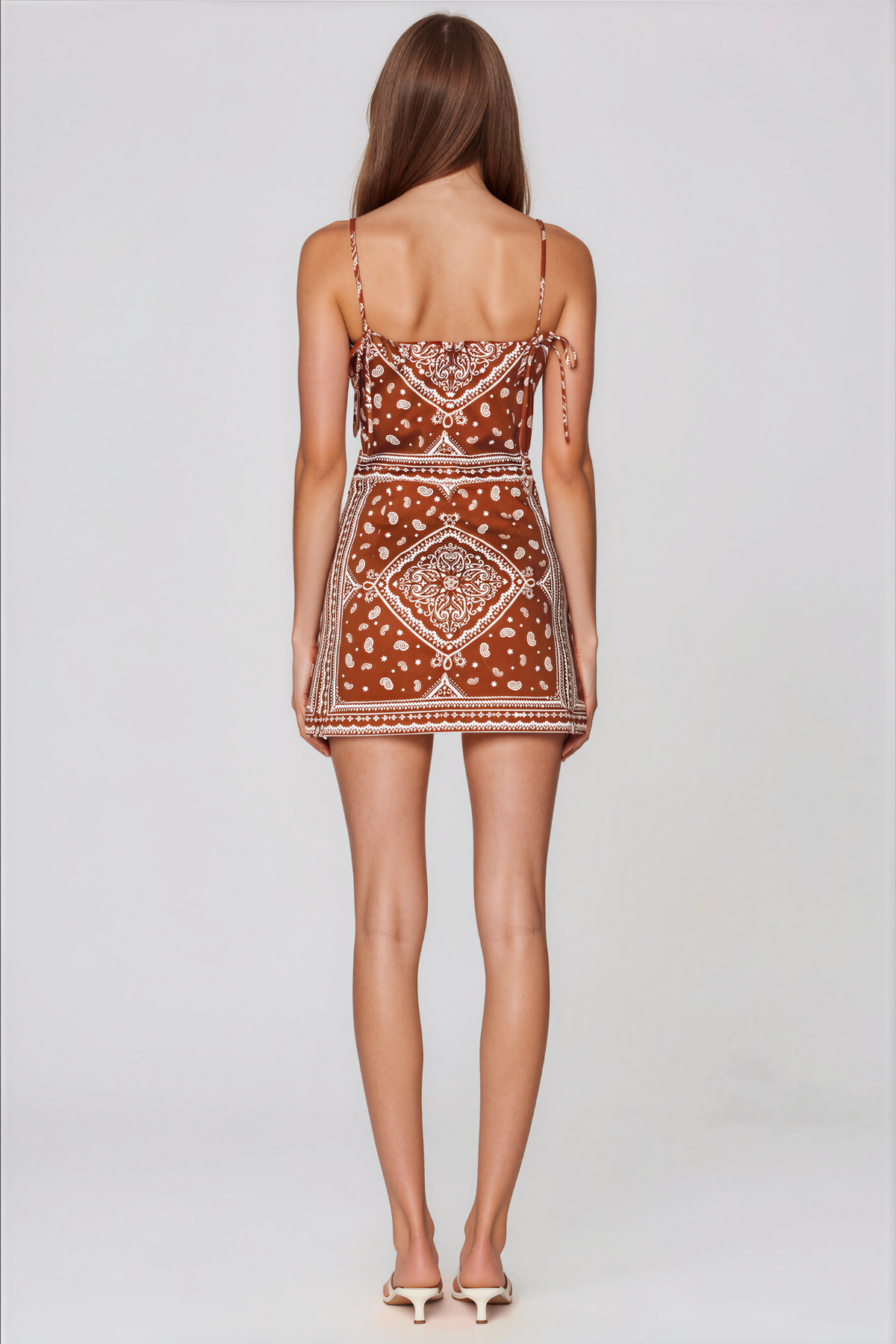 Keanu Spaghetti Print Mini Dress