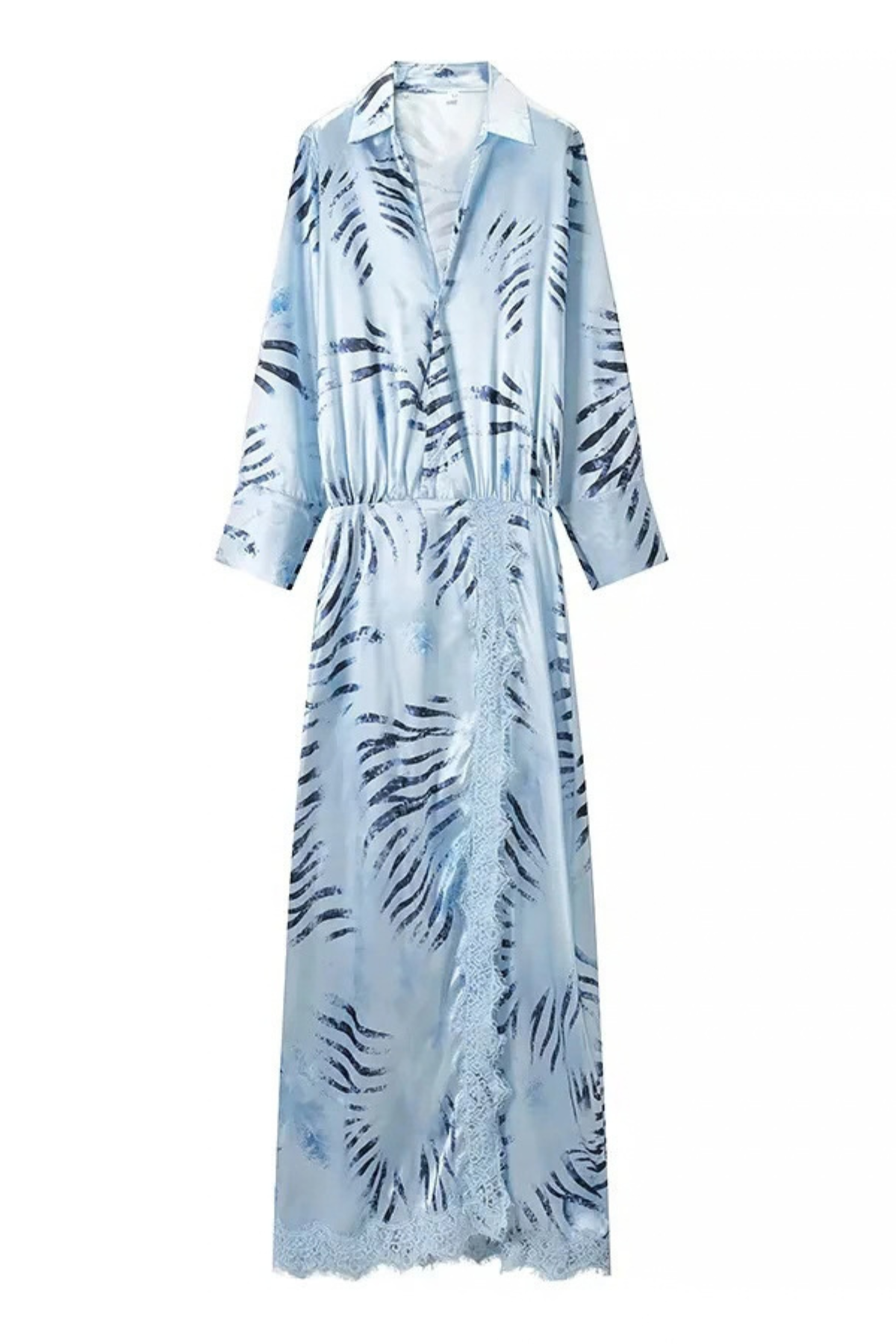 Keao Zebra Print Satin Maxi Dress