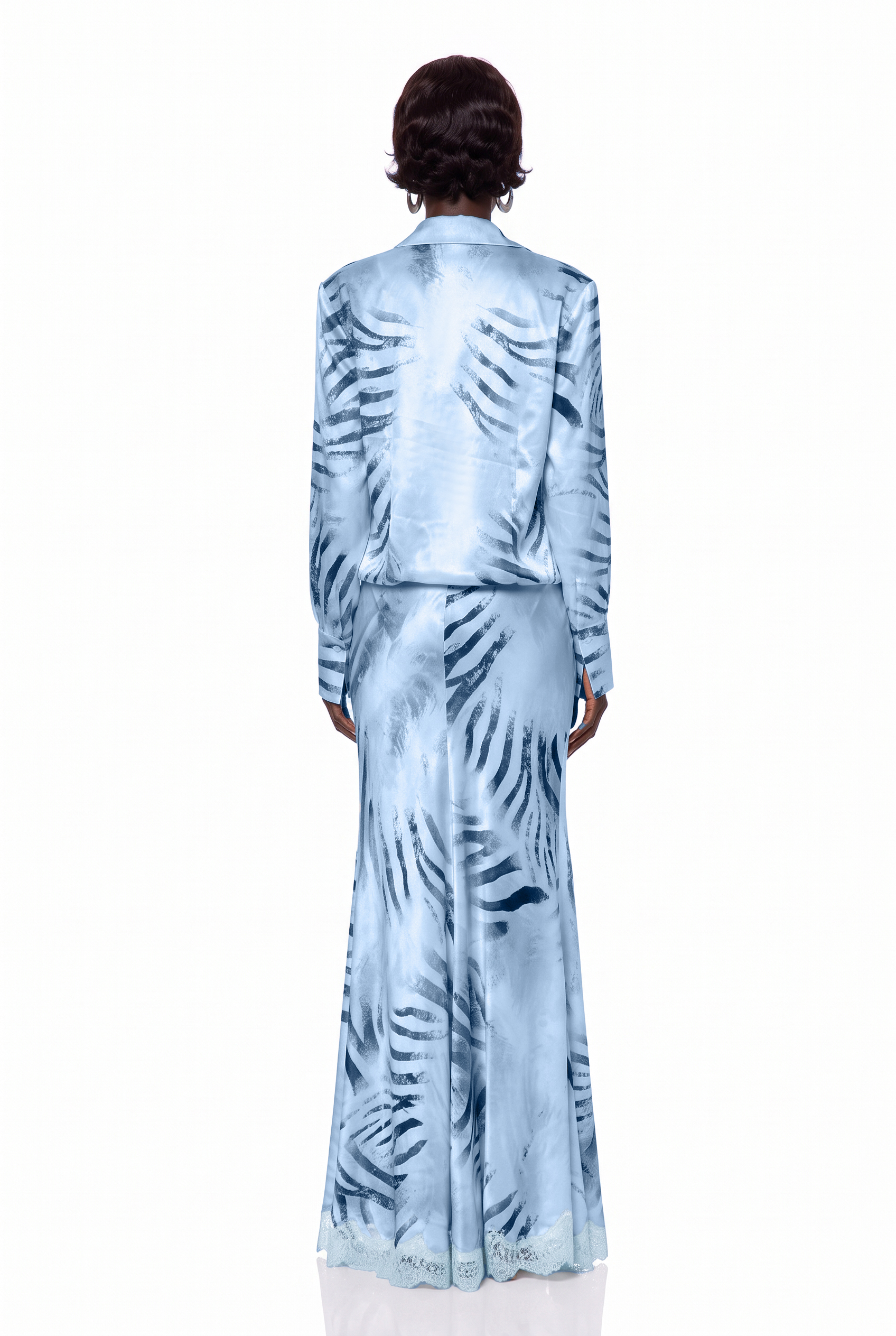 Keao Zebra Print Satin Maxi Dress