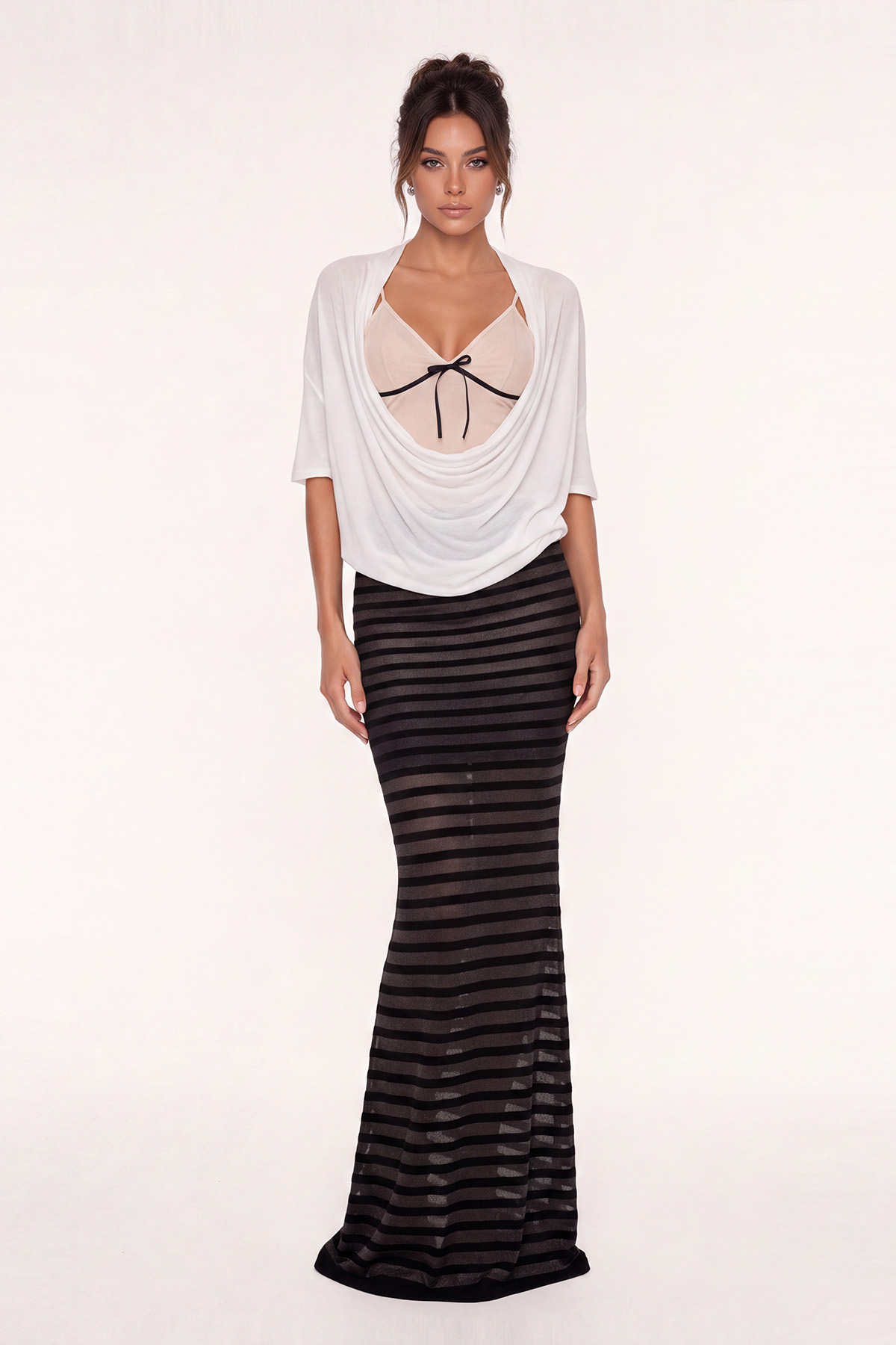 Keawe Stripe Mesh Maxi Skirt 