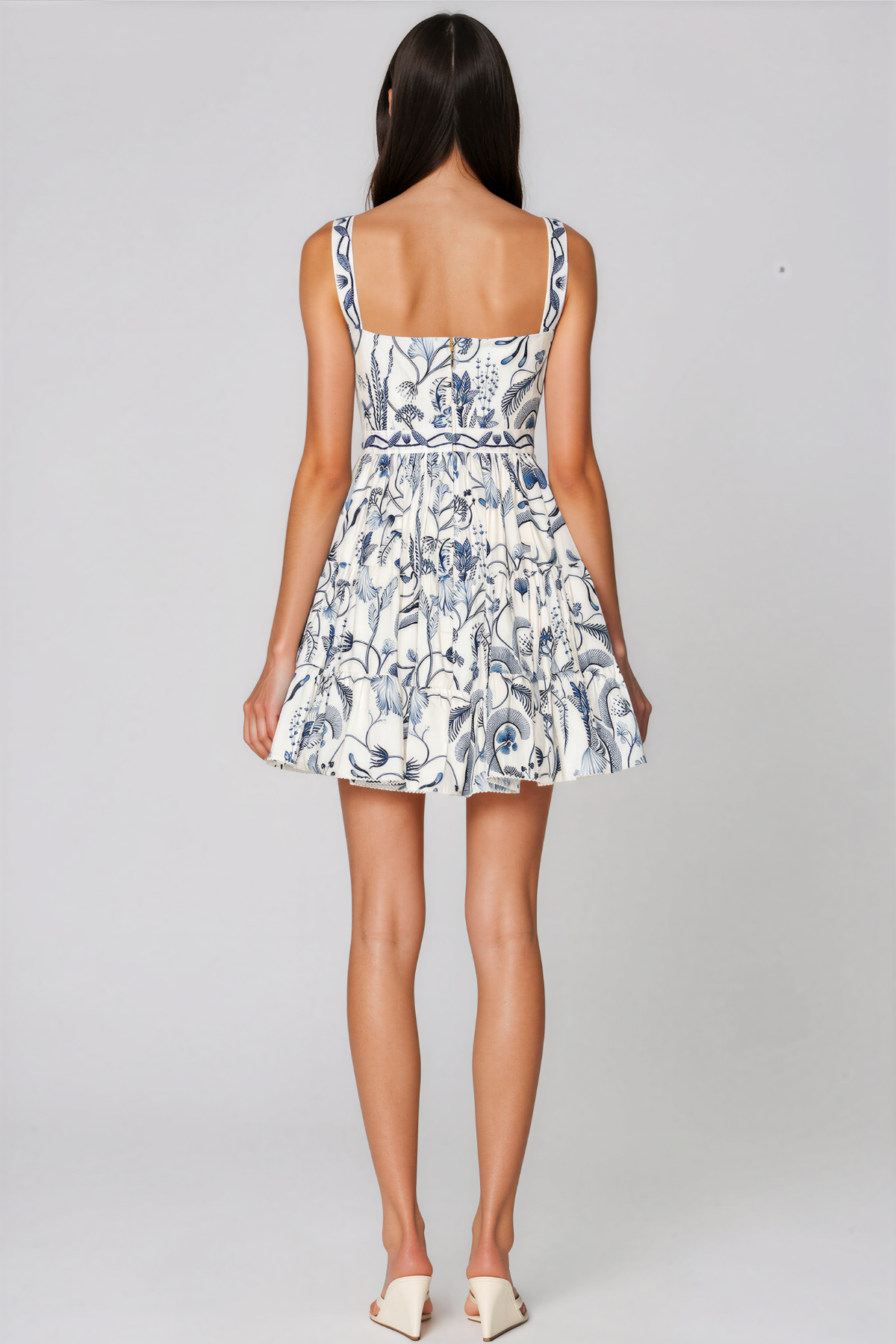 Kebi Sleeveless Print Puffy Mini Dress