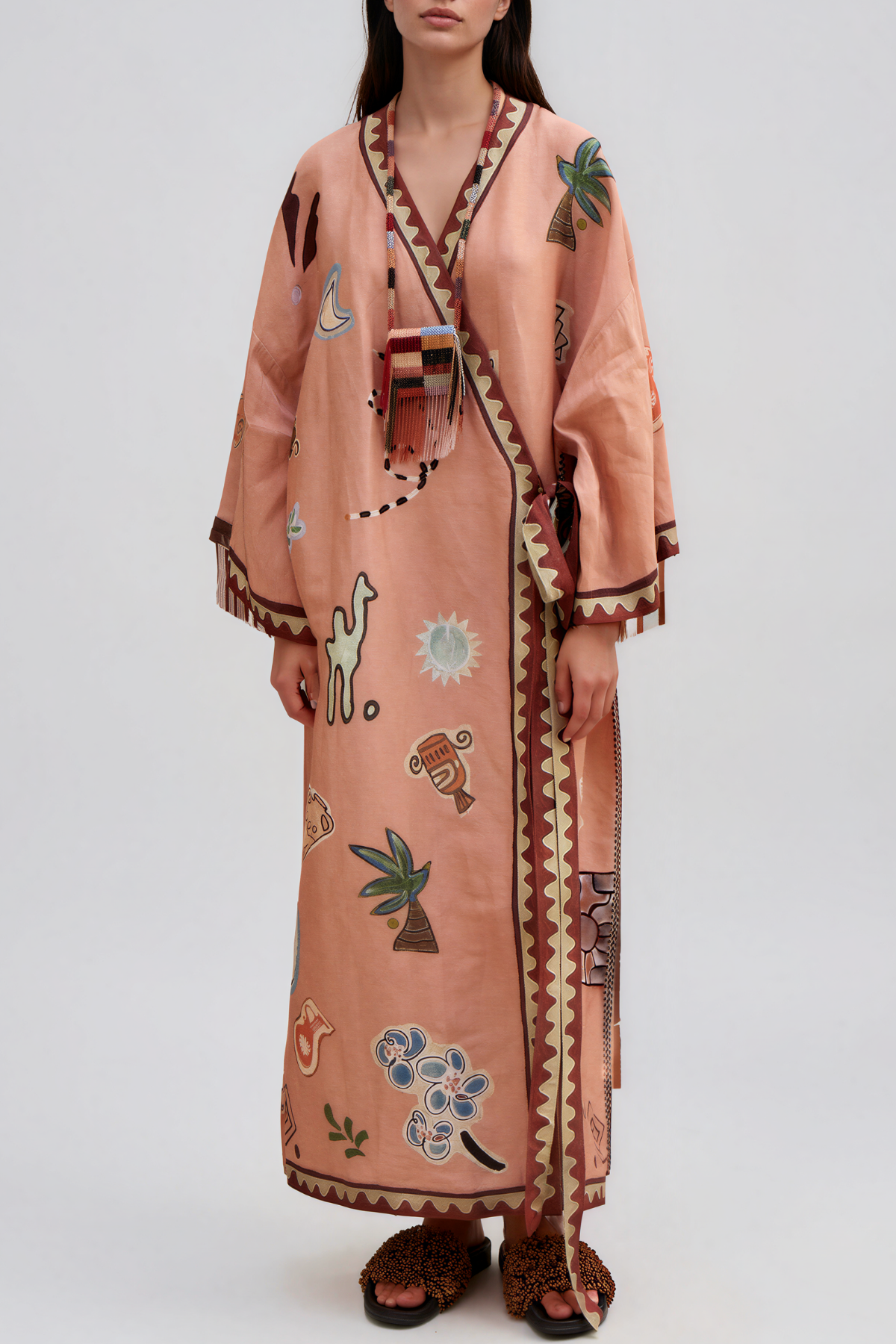 Kedem Long Sleeve Print Oversized Maxi Dress