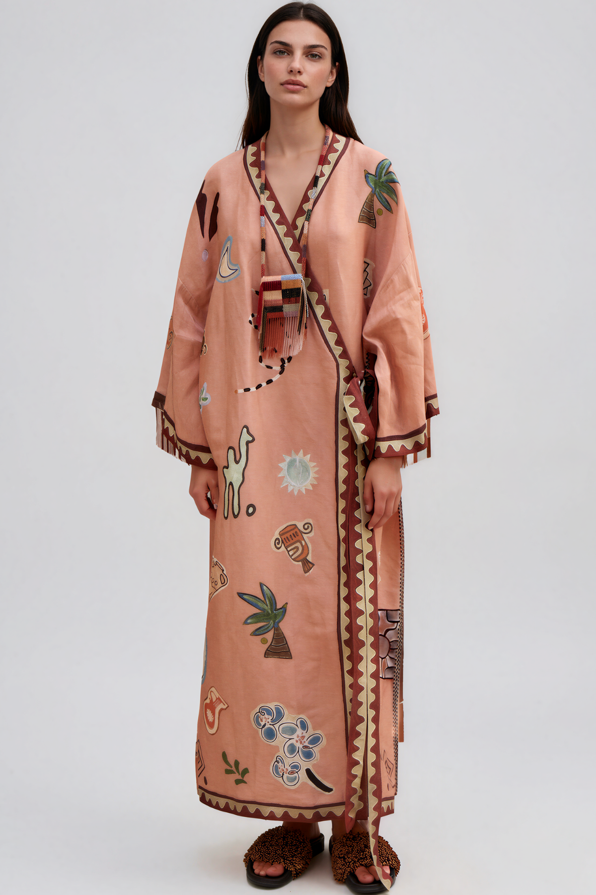 Kedem Long Sleeve Print Oversized Maxi Dress