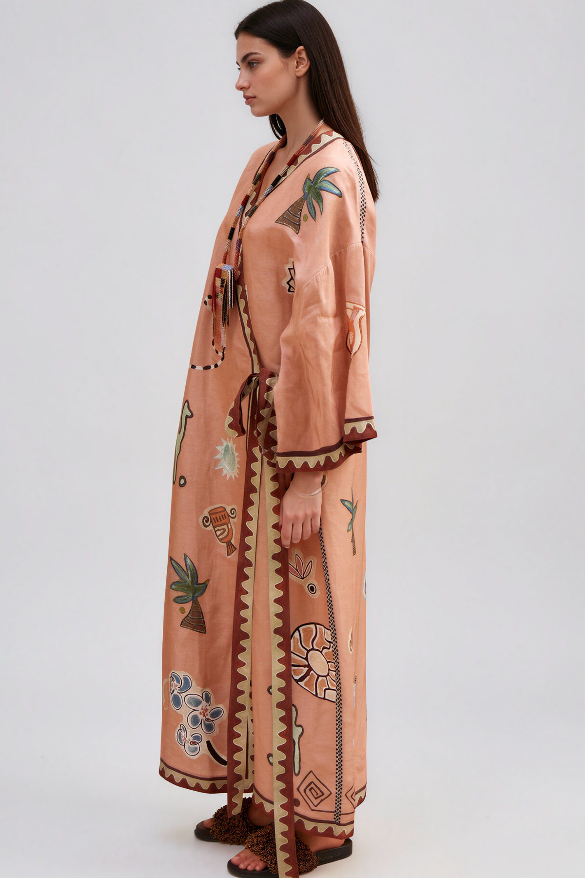 Kedem Long Sleeve Print Oversized Maxi Dress