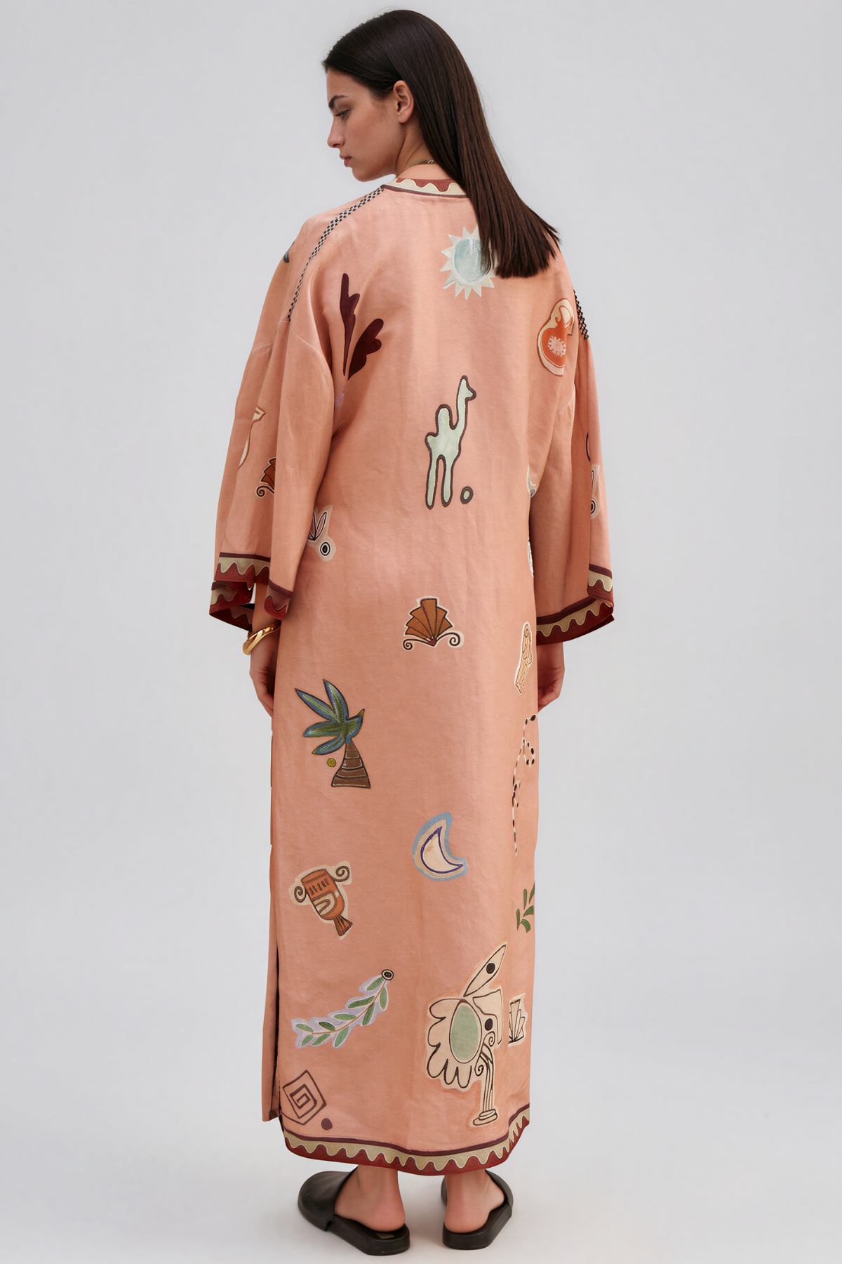 Kedem Long Sleeve Print Oversized Maxi Dress