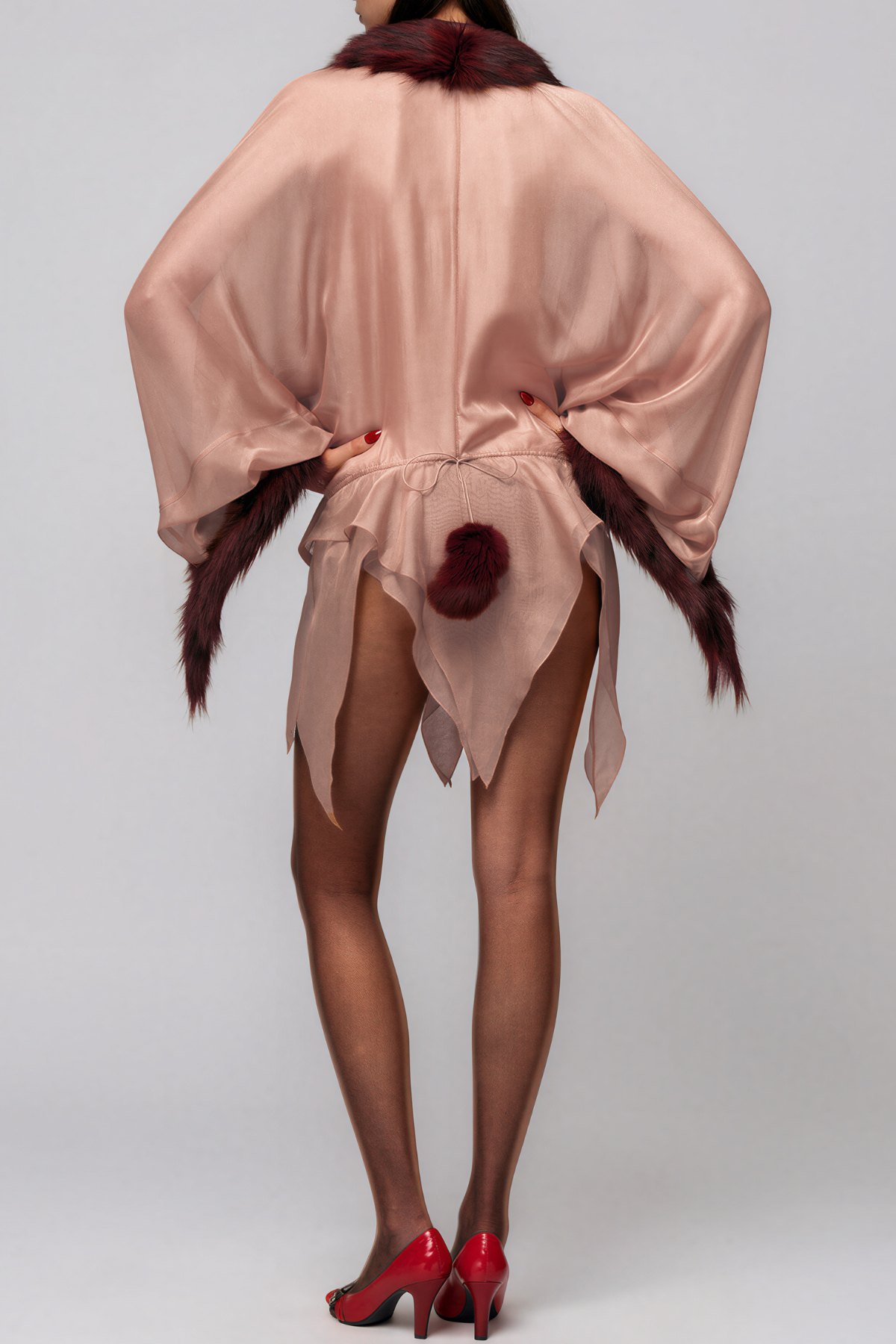 Kedma Plunge Faux Fur Mini Dress