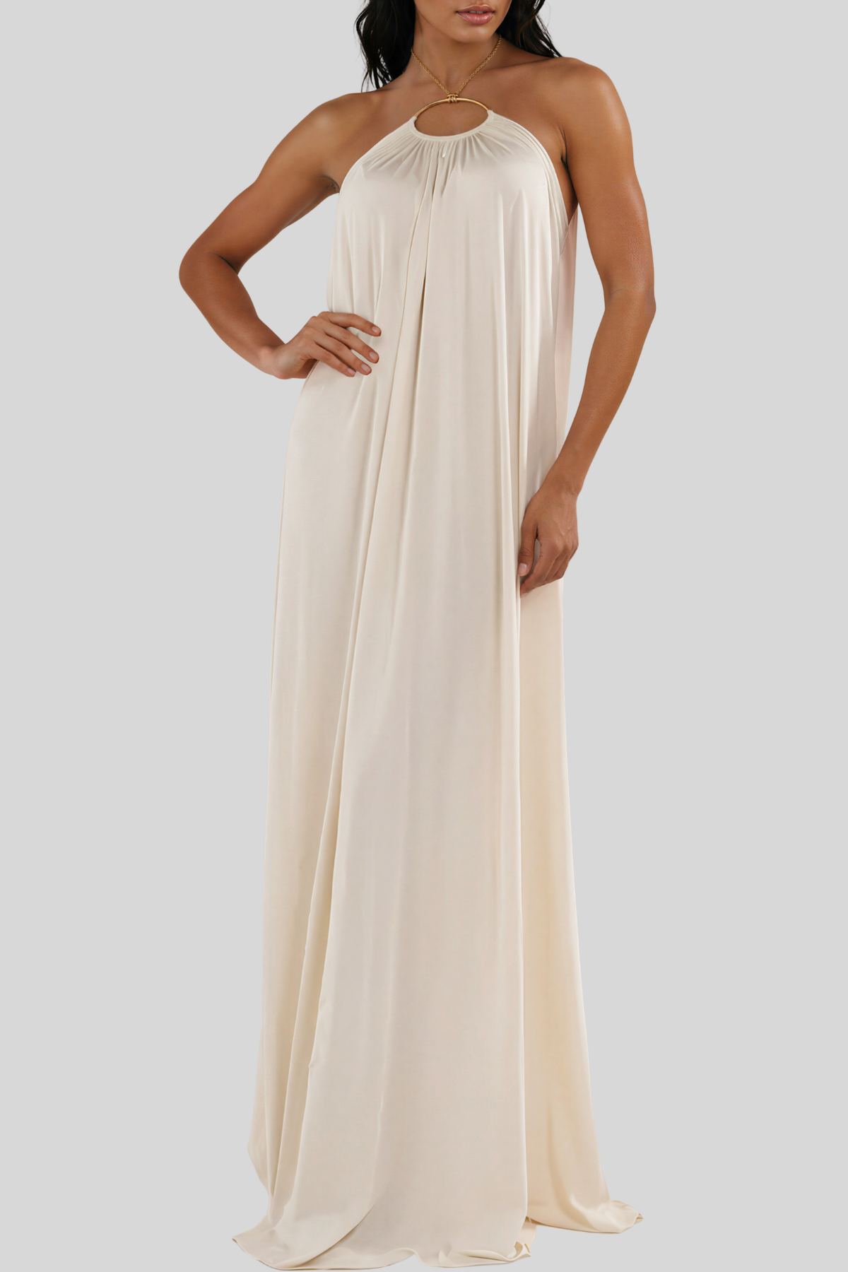 Keefe Backless Satin Maxi Dress