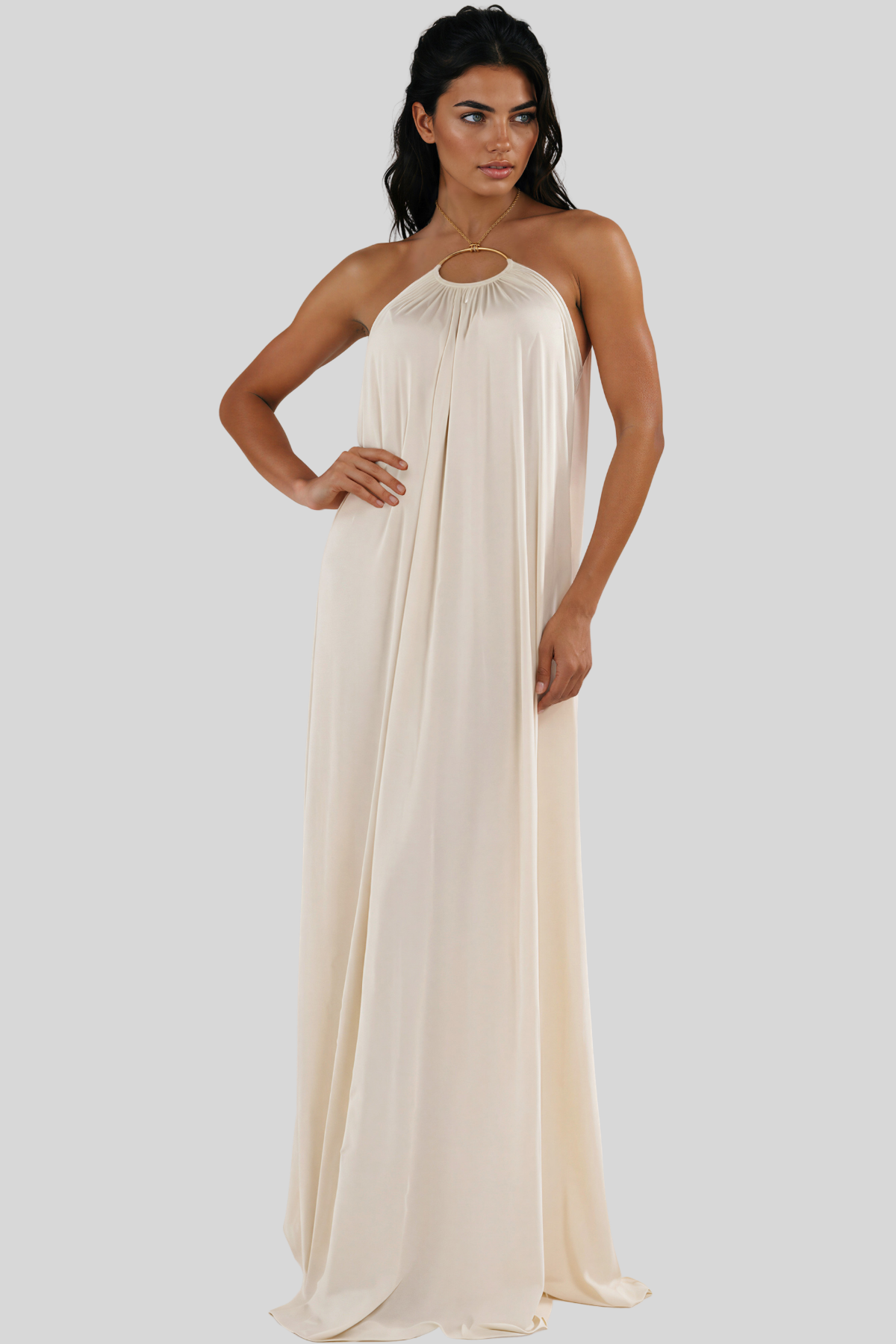 Keefe Backless Satin Maxi Dress