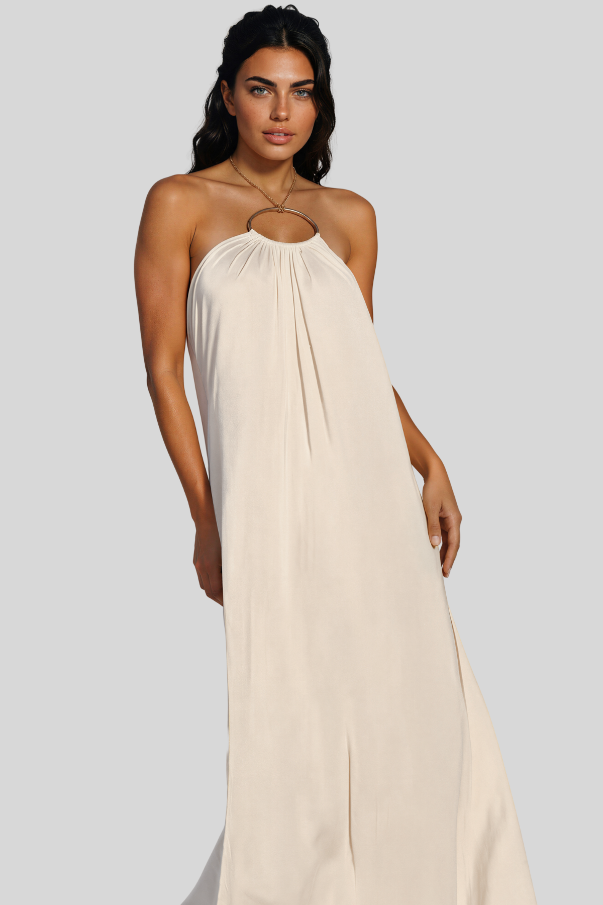Keefe Backless Satin Maxi Dress