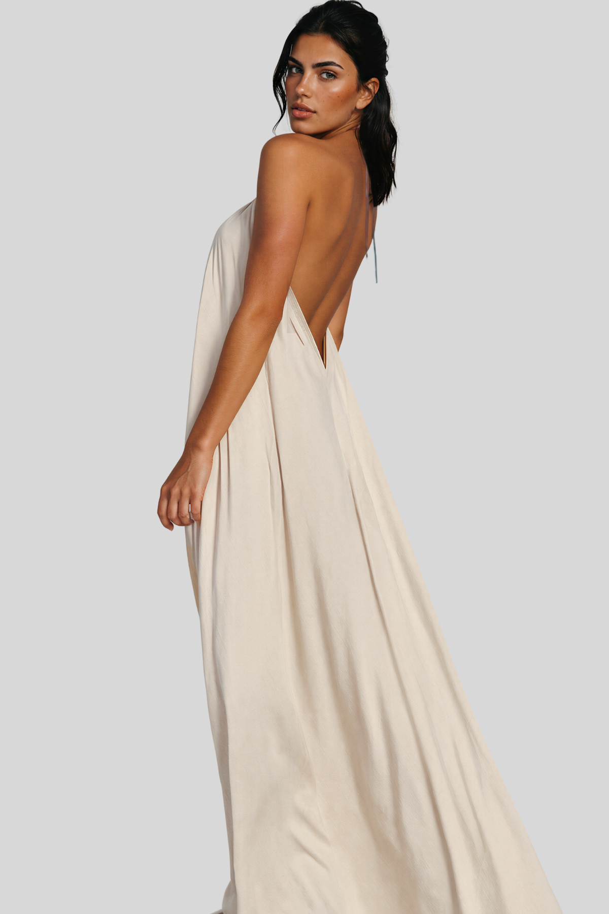 Keefe Backless Satin Maxi Dress