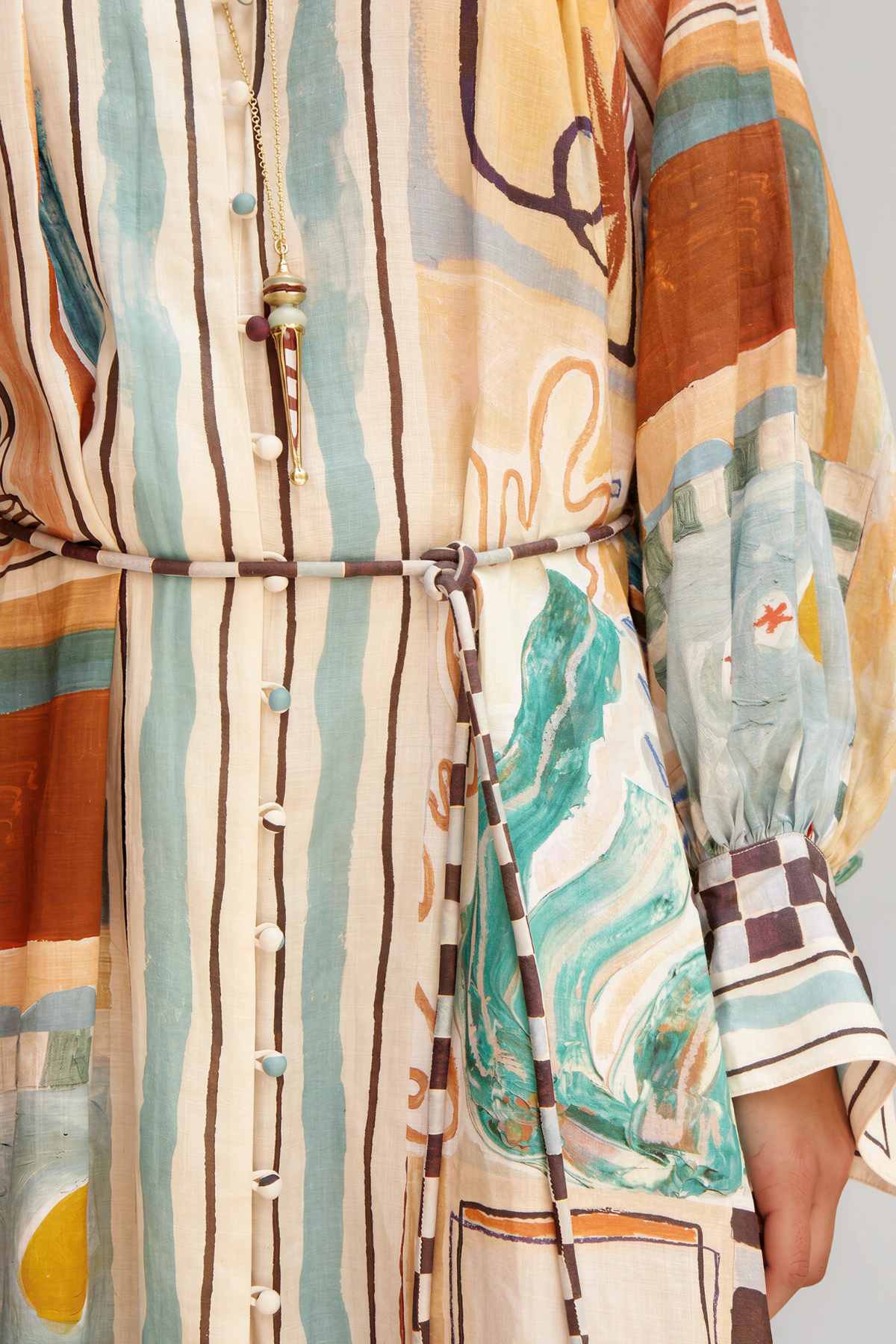 Keefer Balloon Sleeve Print Oversized Maxi Dress