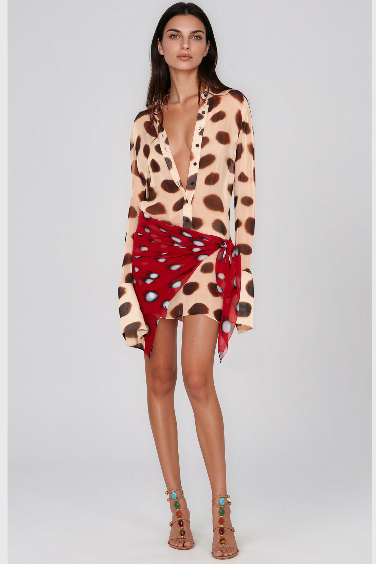 Keelan Print Mini Shirt Dress