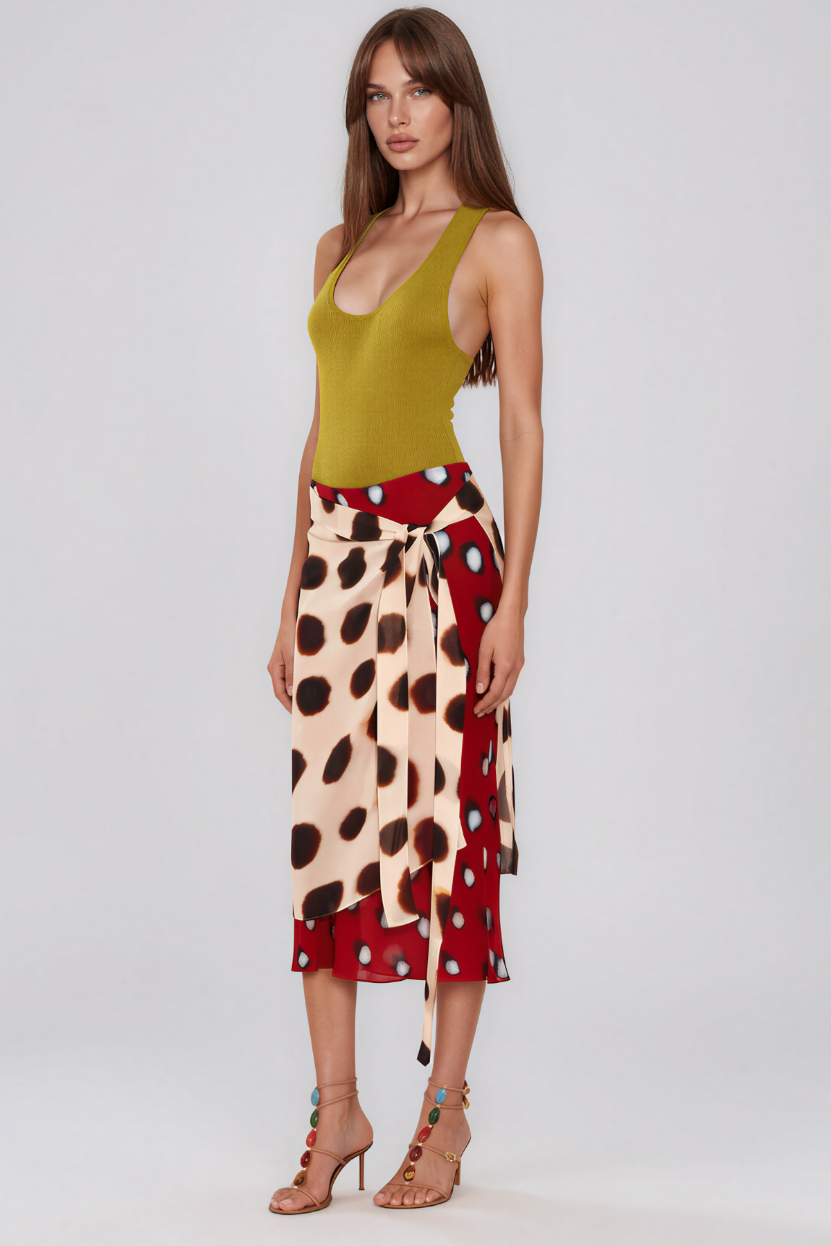 Keelan Tie up Print Maxi Skirt