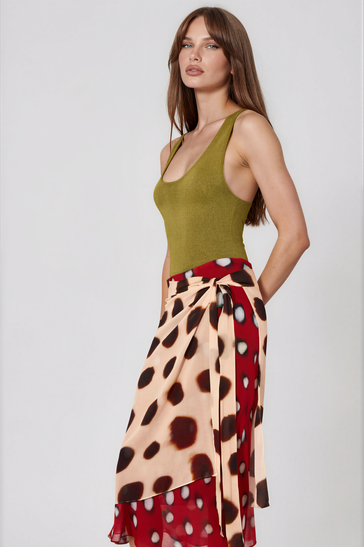 Keelan Tie up Print Maxi Skirt
