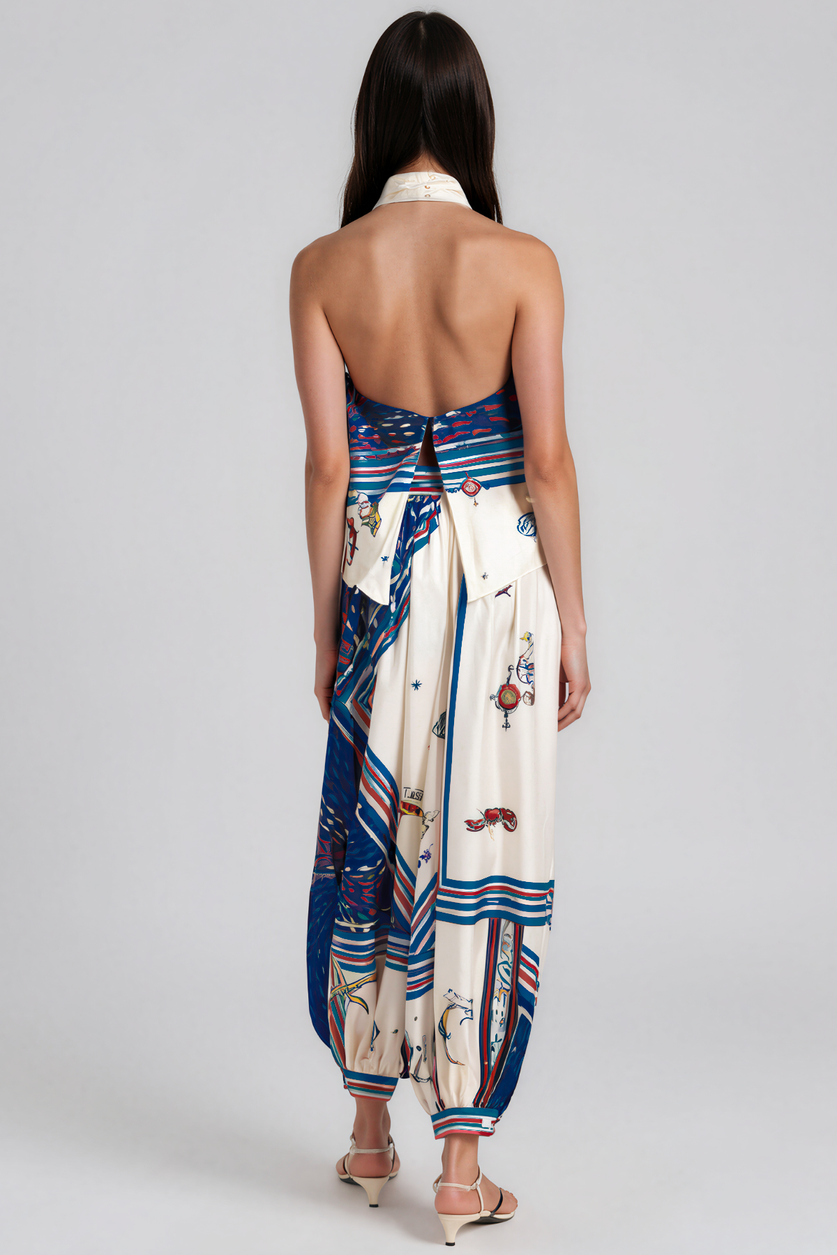 Keelia Halter Neck Print Pants Set