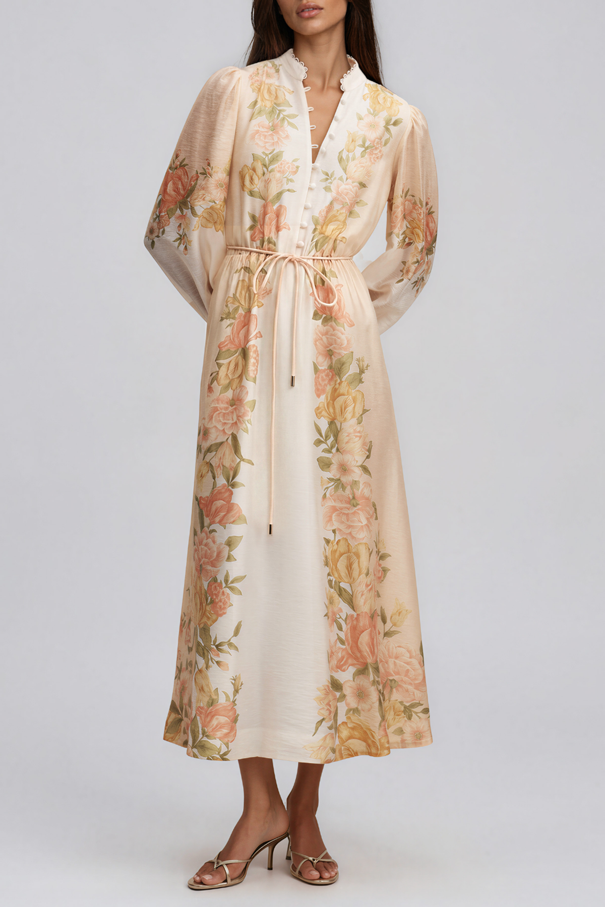 Keelin Balloon Sleeve Floral Maxi Dress