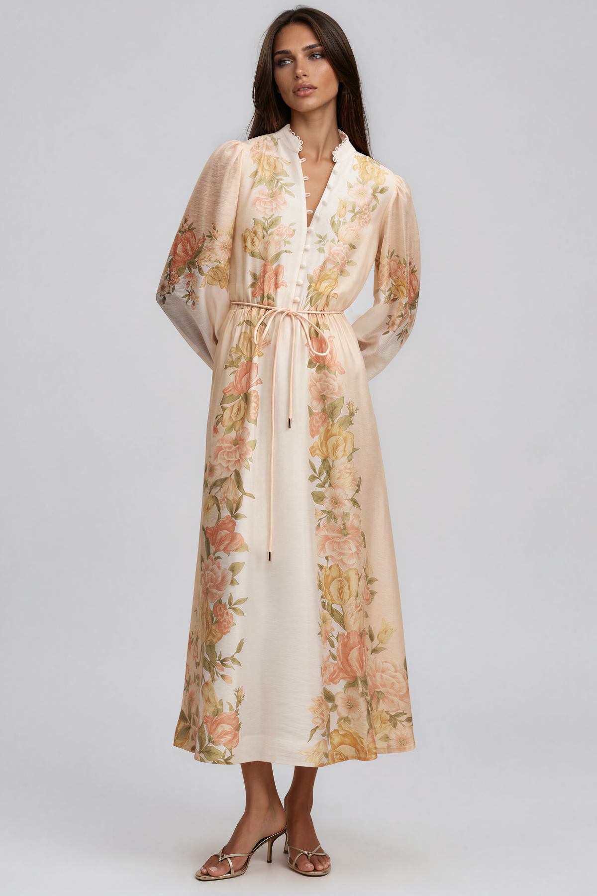 Keelin Balloon Sleeve Floral Maxi Dress