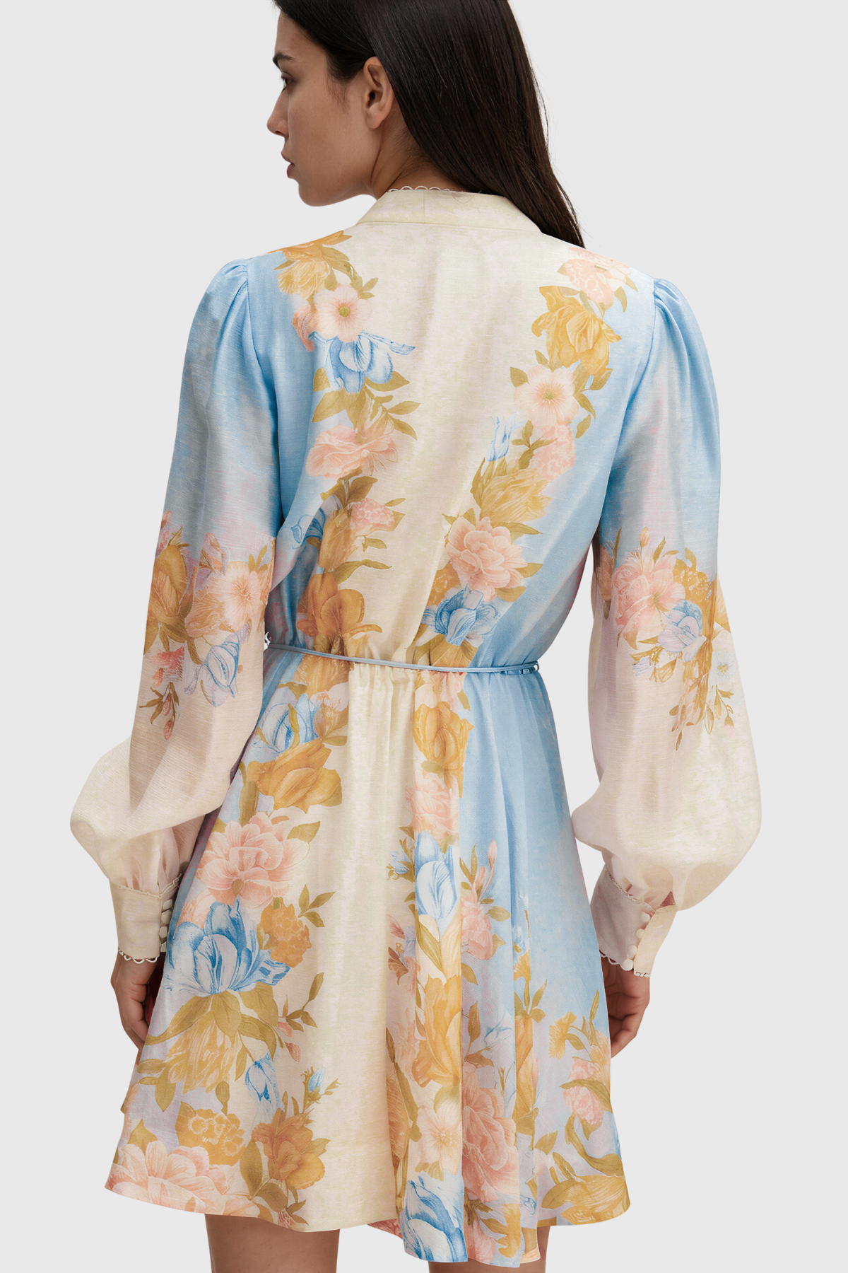 Keelin Balloon Sleeve Floral Mini Dress