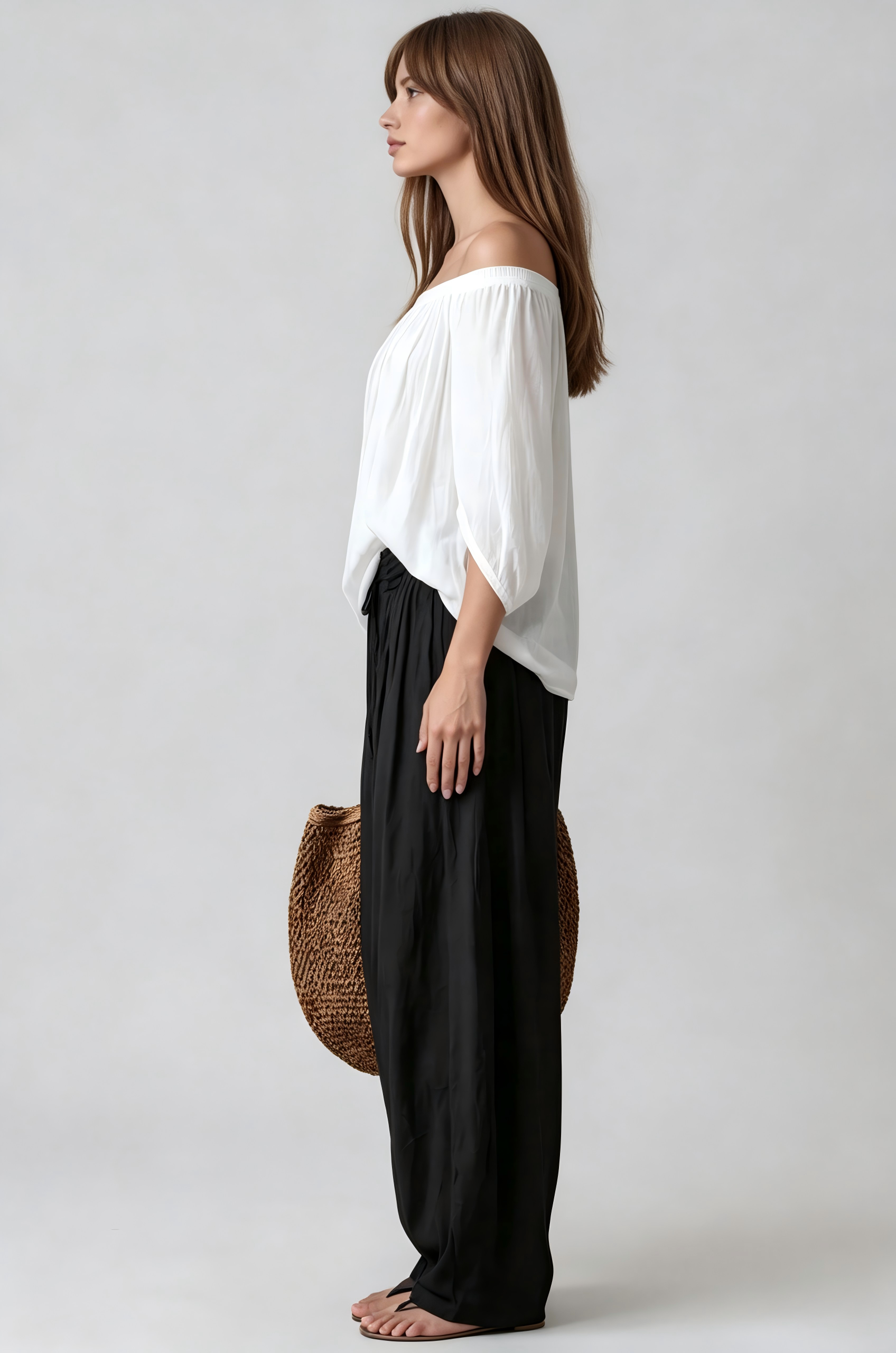 Keena Off Shoulder Draped Pants Set
