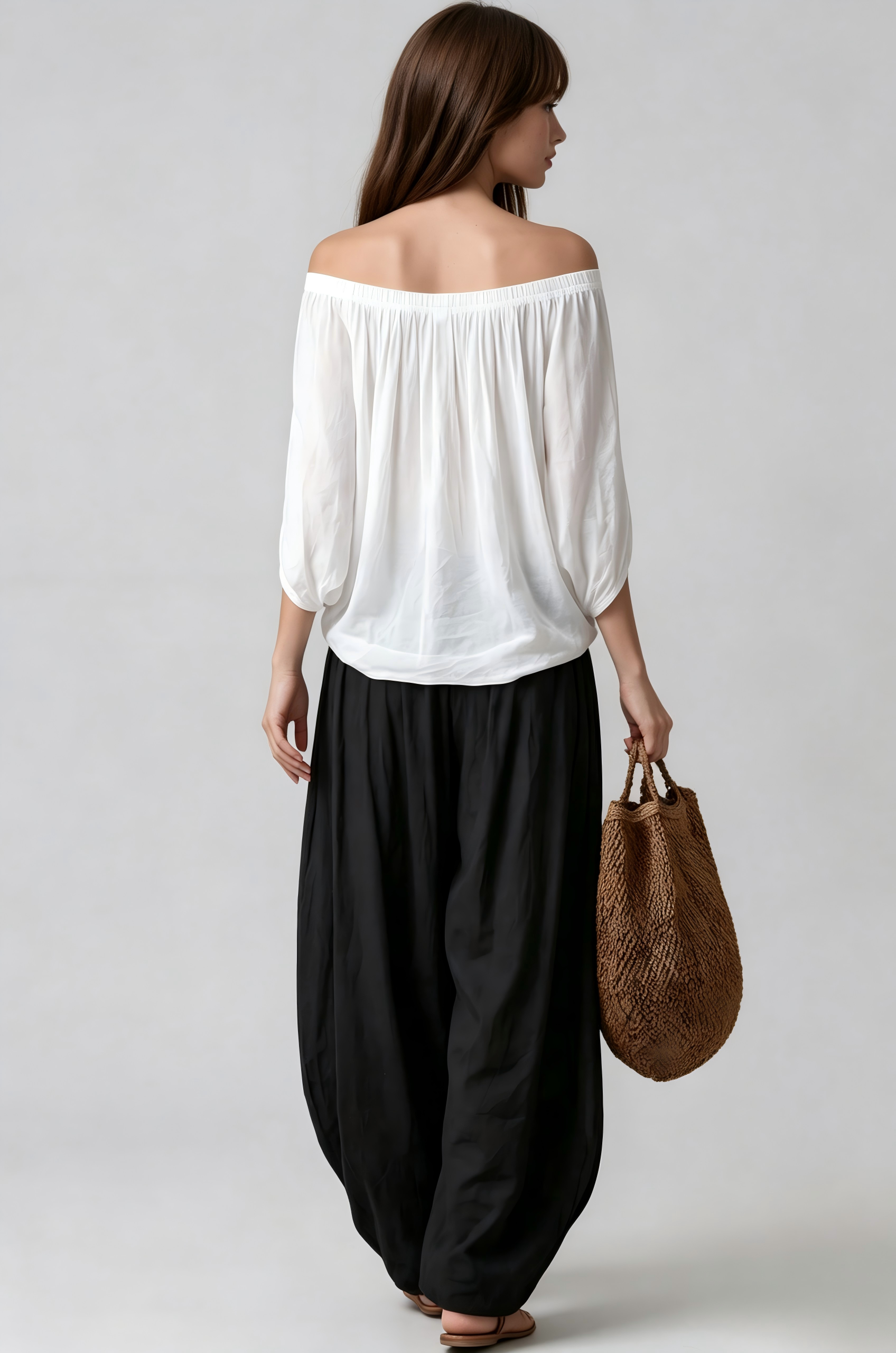 Keena Off Shoulder Draped Pants Set