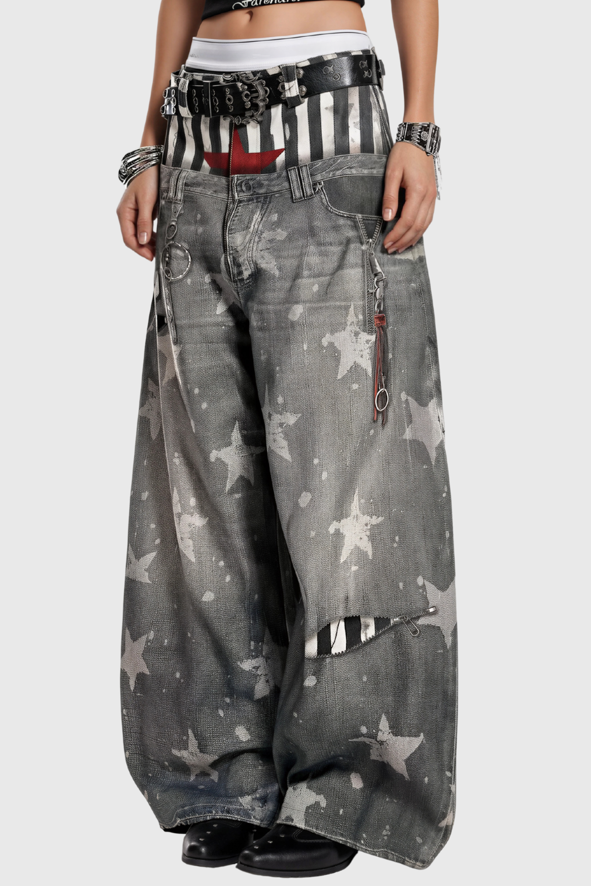 Kees Deconstruct Star Baggy Jeans