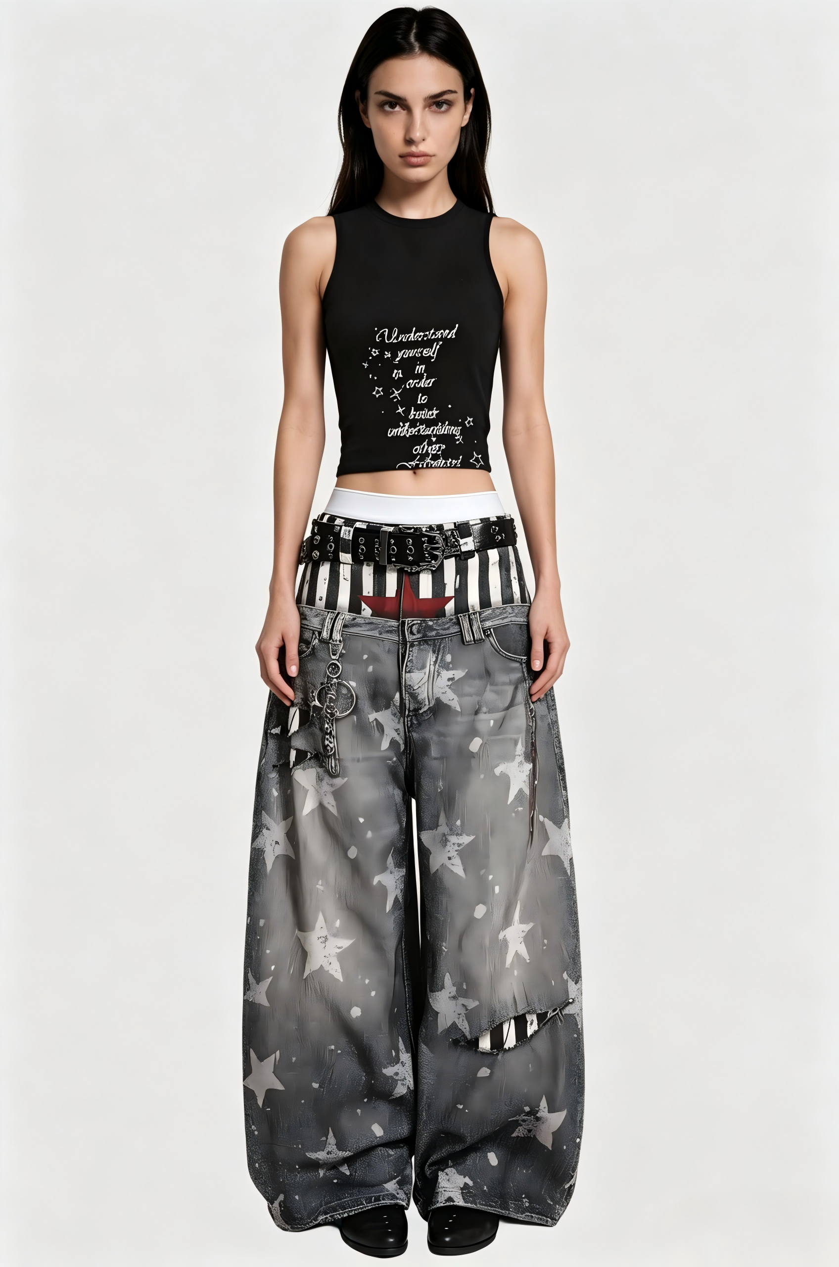 Kees Deconstruct Star Baggy Jeans