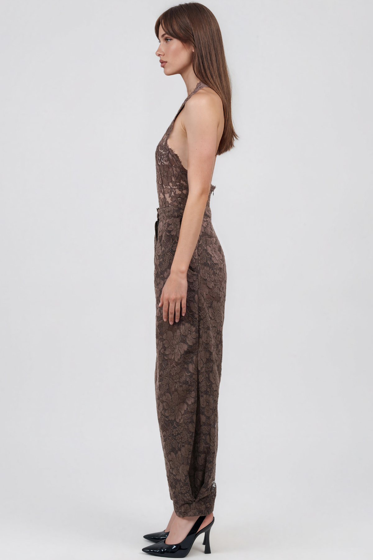 Keeya Halter Neck Lace Jumpsuit