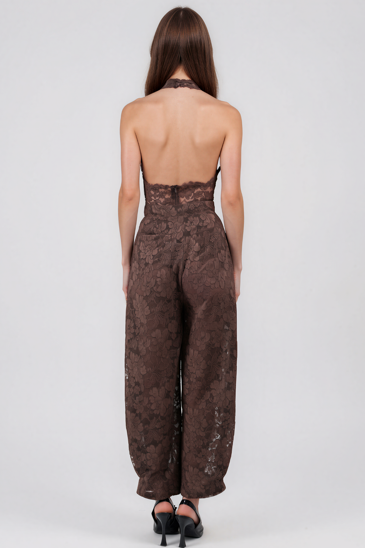 Keeya Halter Neck Lace Jumpsuit