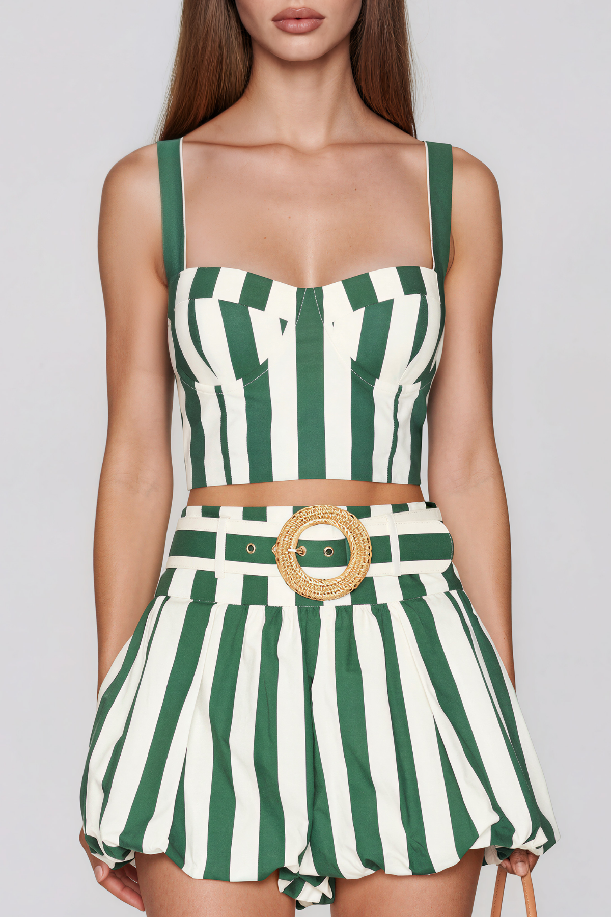 Keften Sleeveless Stripe Shorts Set