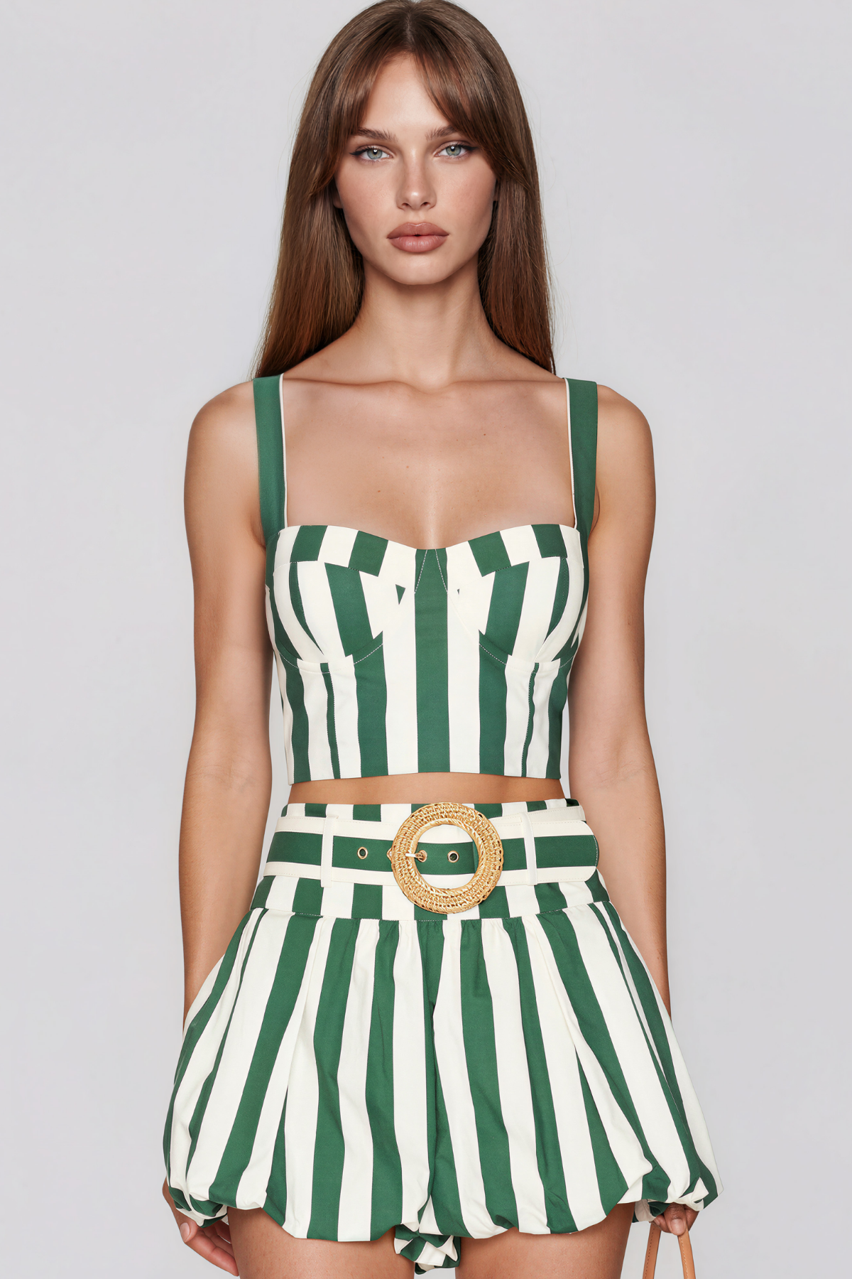 Keften Sleeveless Stripe Shorts Set