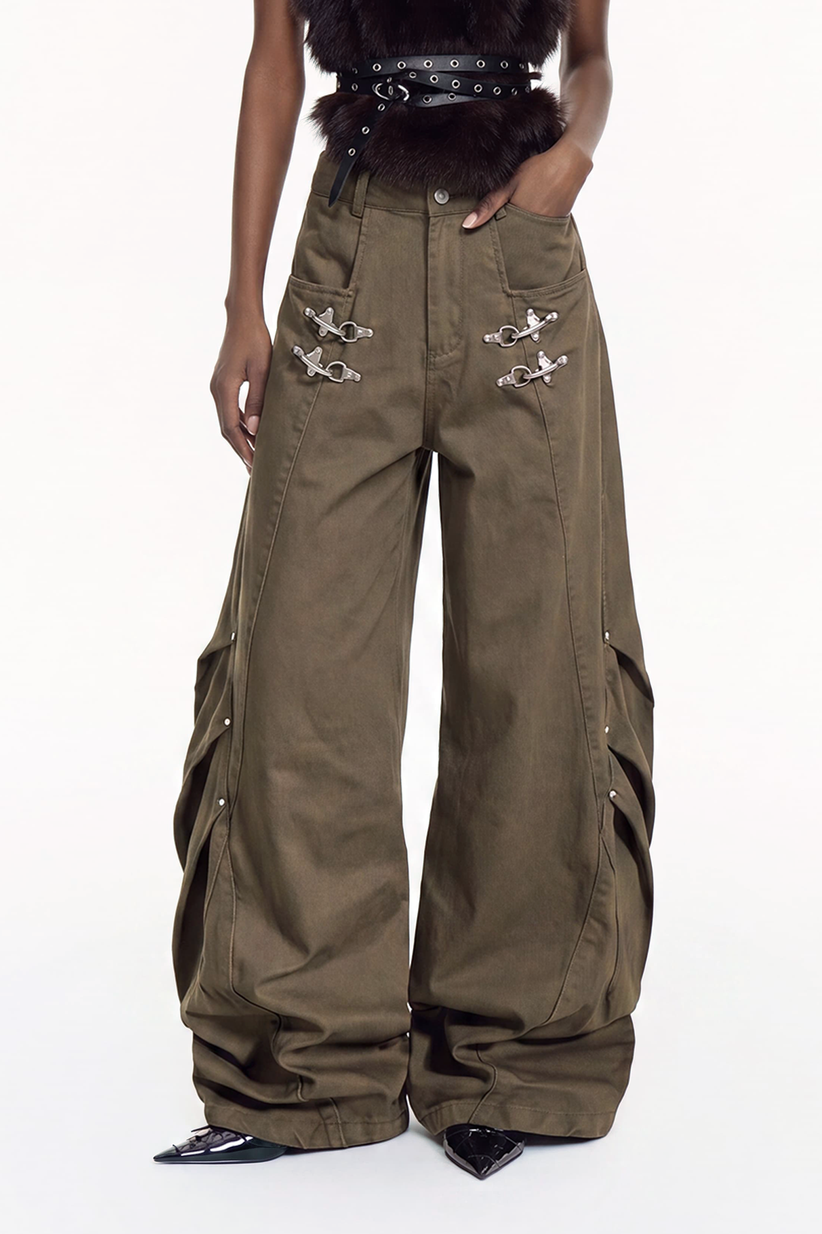 Kegan Buckle Baggy Jeans