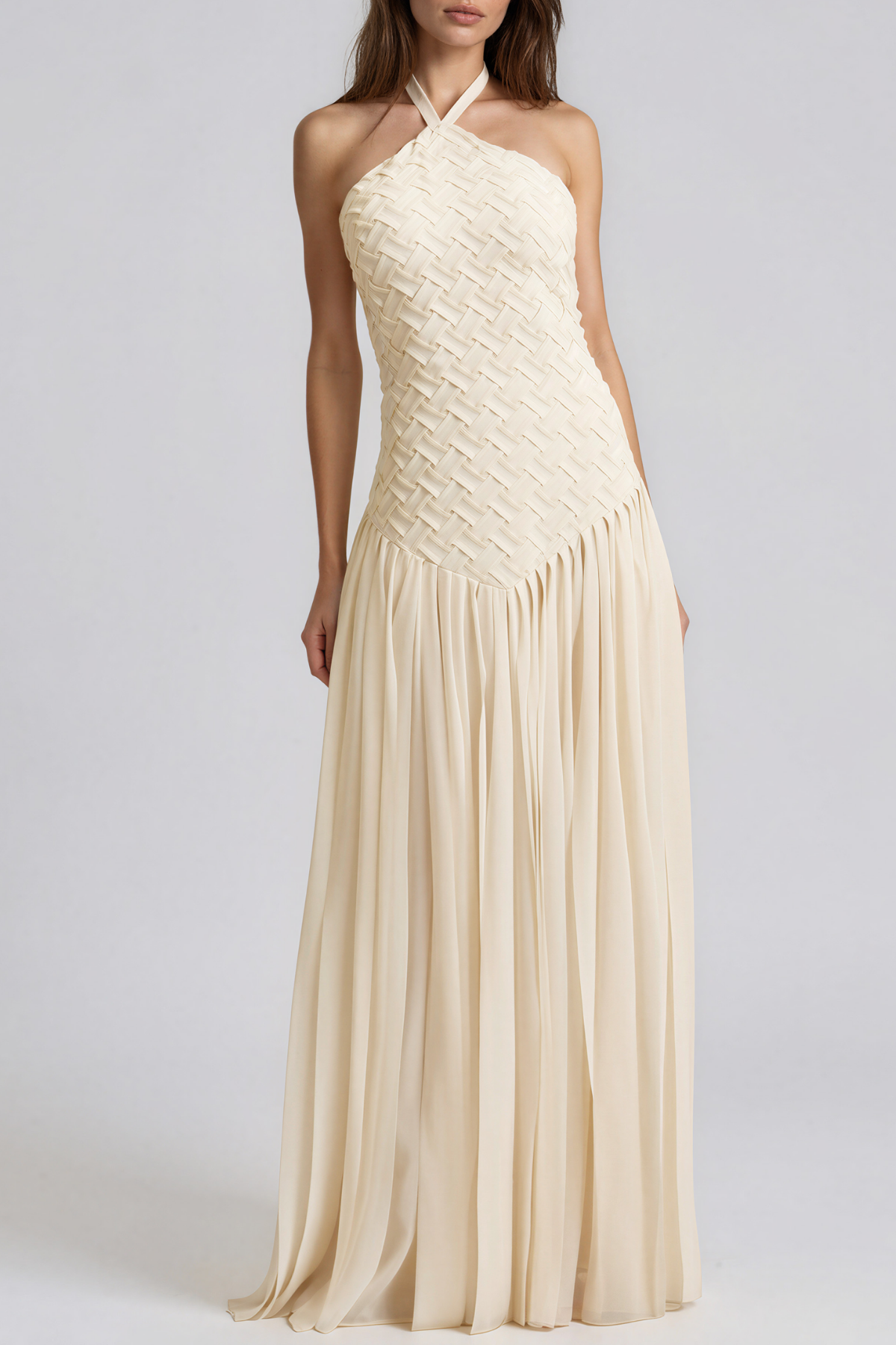Keiandra Halter Neck Fringe Maxi Dress