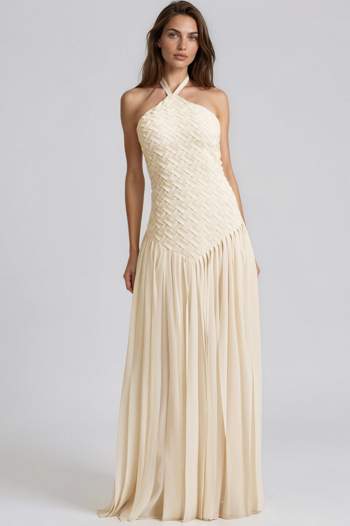 Keiandra Halter Neck Fringe Maxi Dress