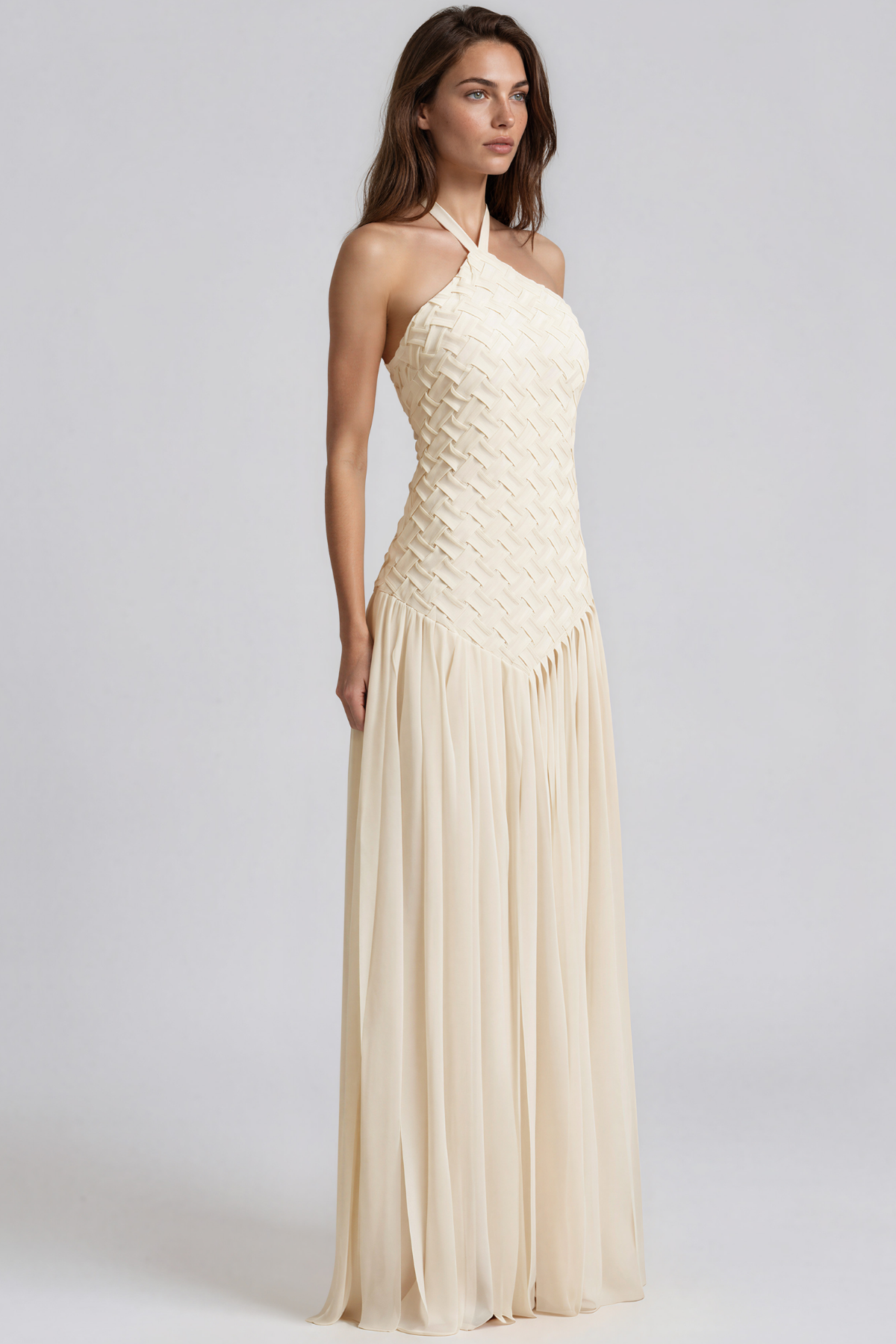 Keiandra Halter Neck Fringe Maxi Dress