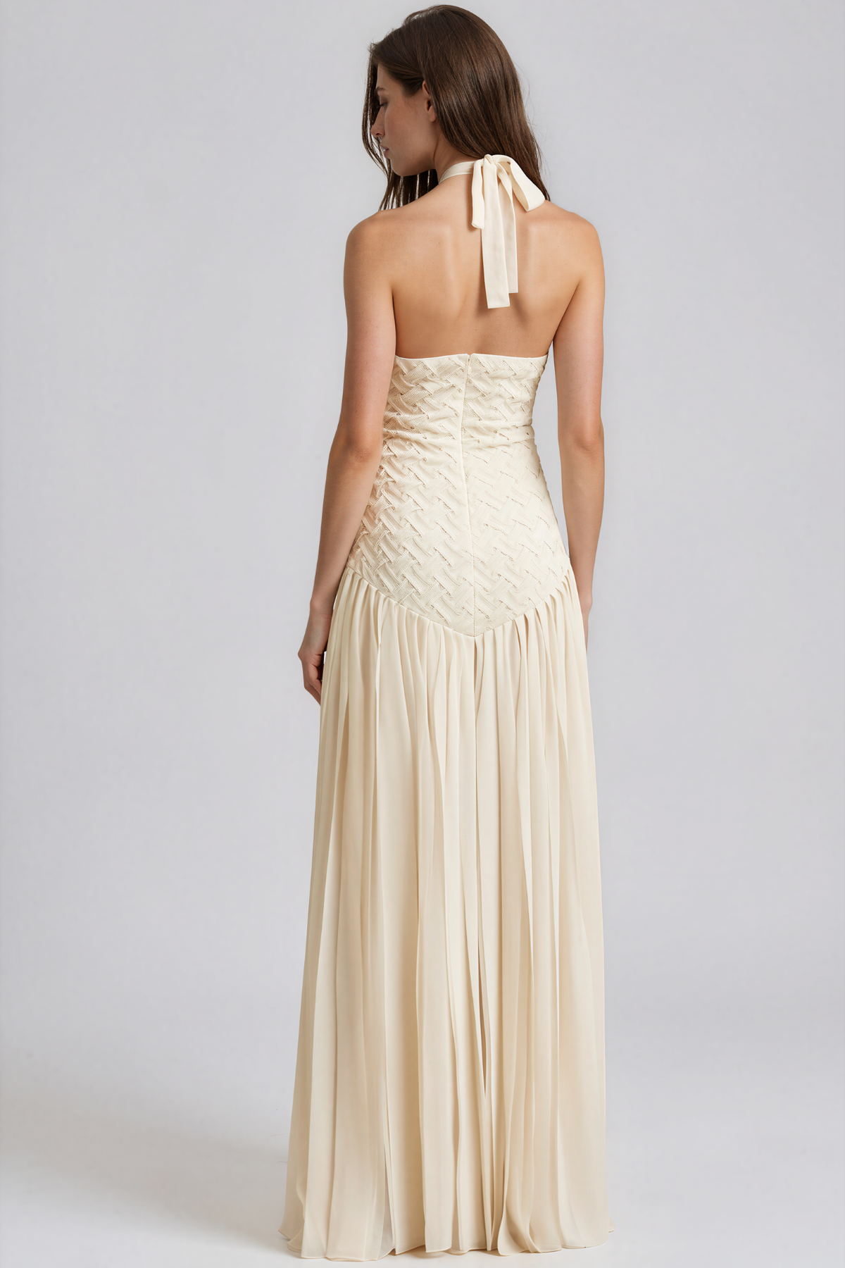 Keiandra Halter Neck Fringe Maxi Dress