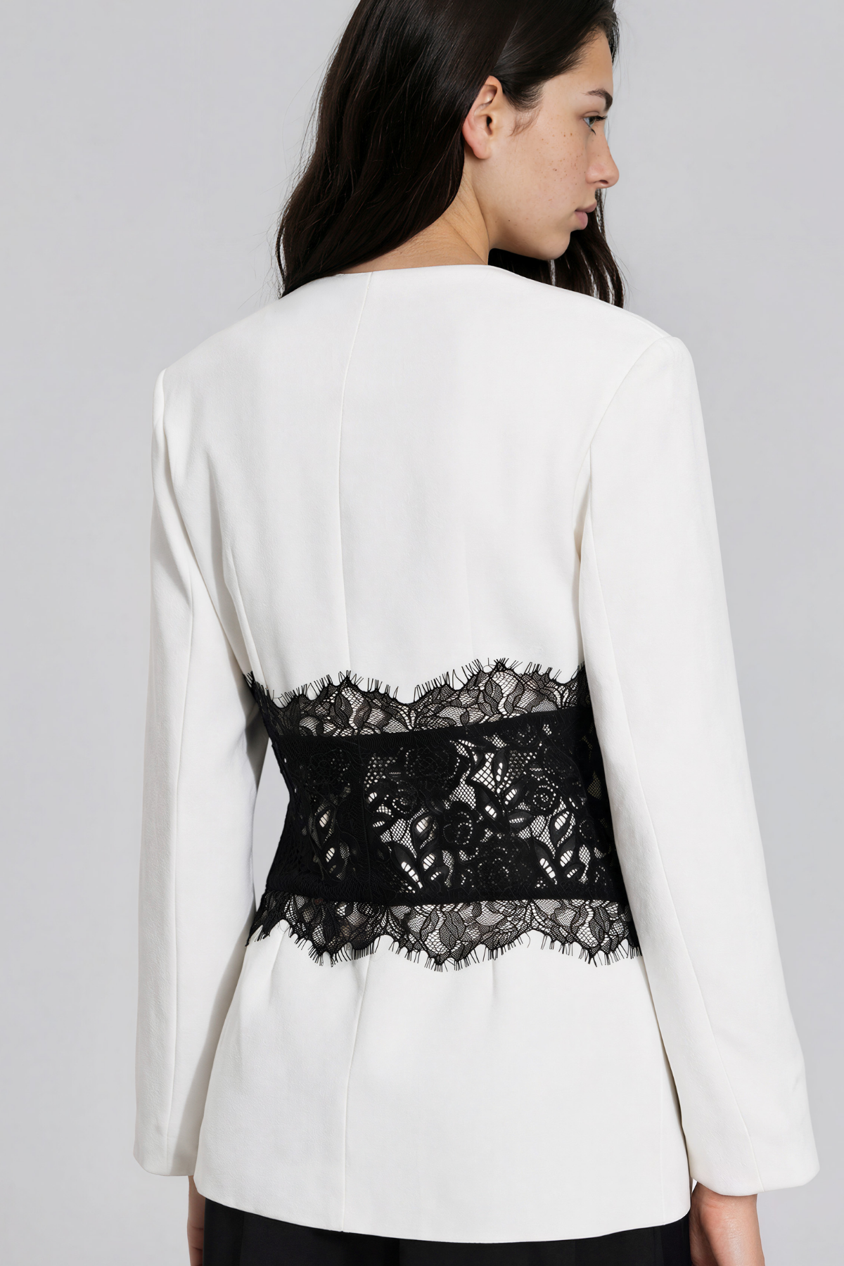 Keighvynn Long Sleeve  Lace Deconstruct Blazer