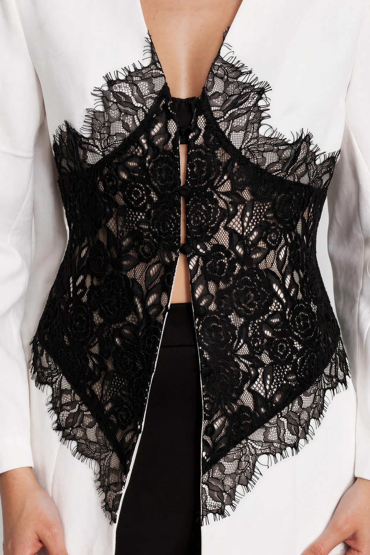 Keighvynn Long Sleeve  Lace Deconstruct Blazer