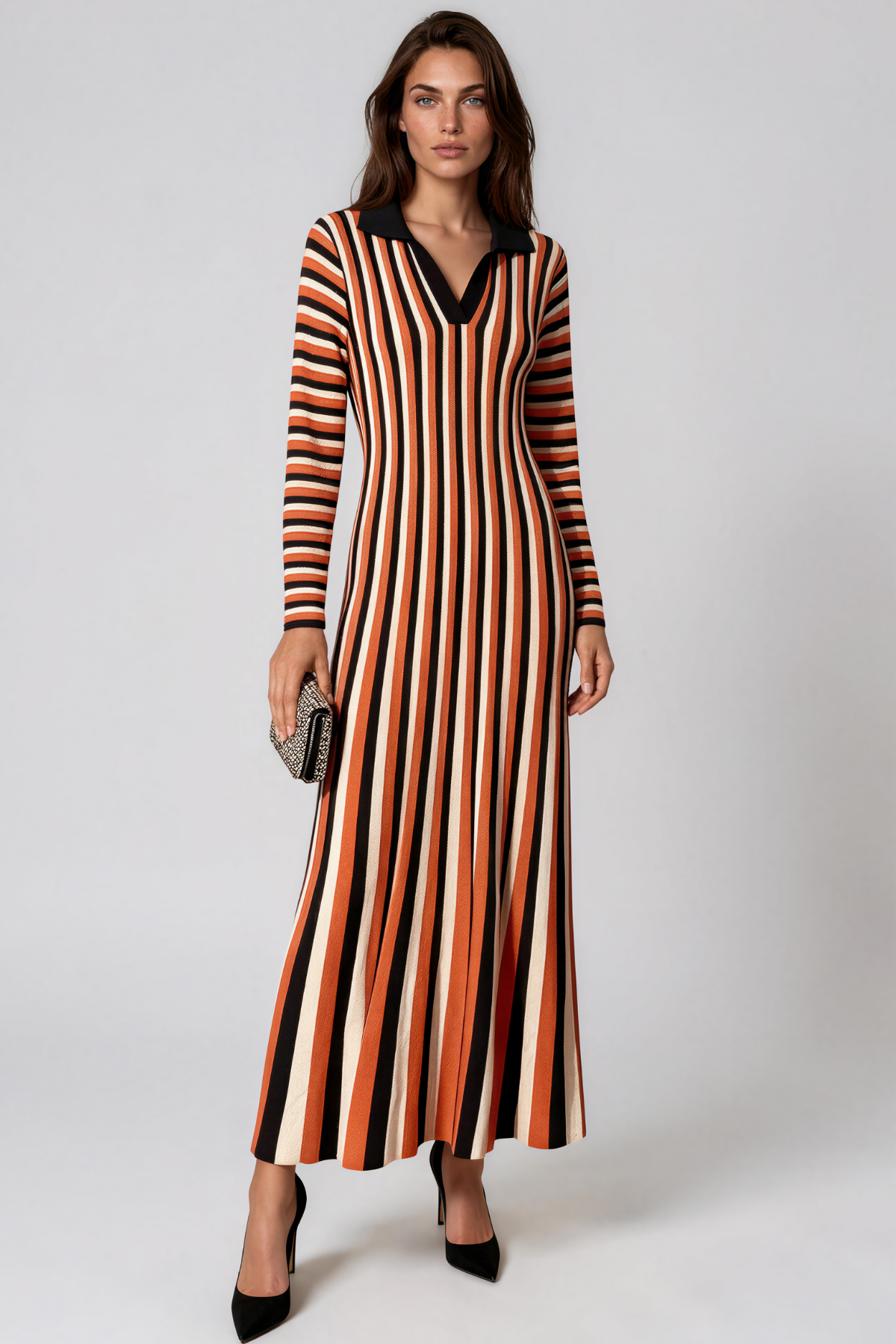 Keiki Long Sleeve Stripe Maxi Dress