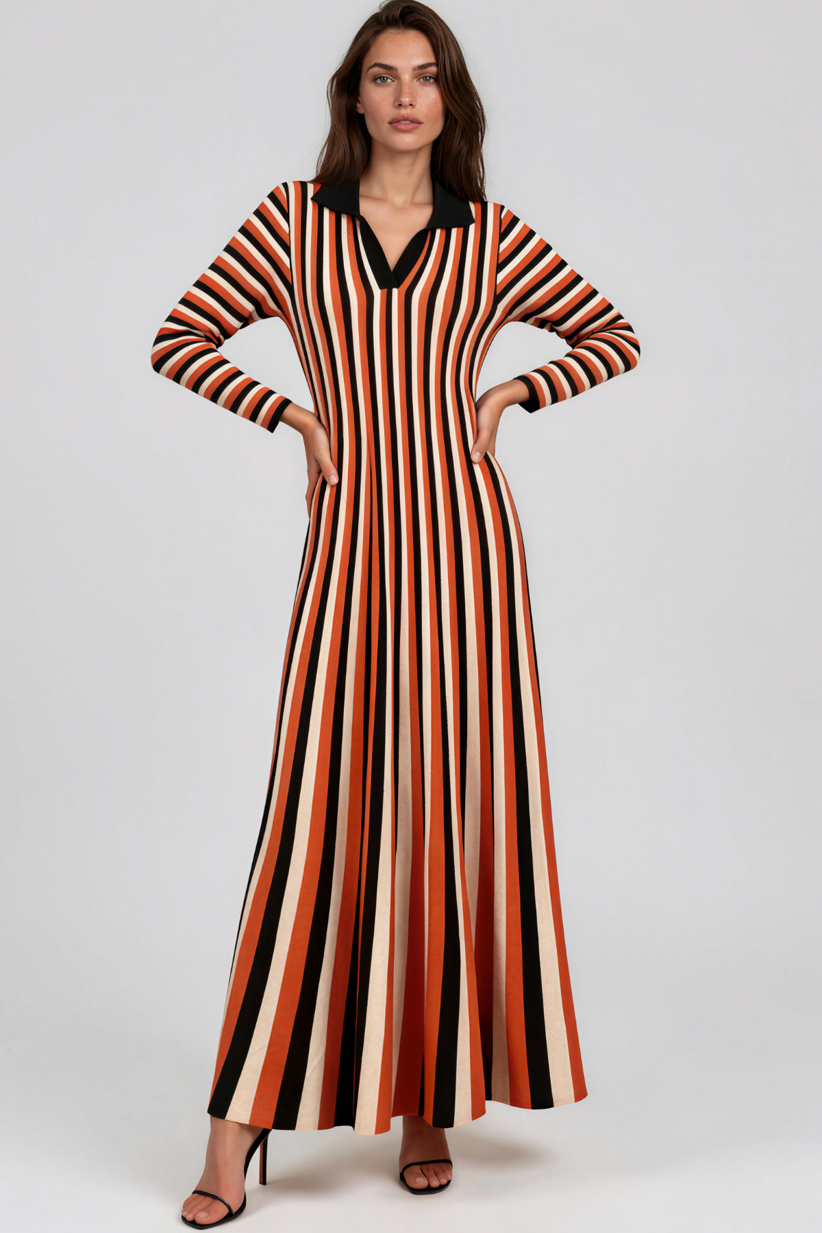 Keiki Long Sleeve Stripe Maxi Dress