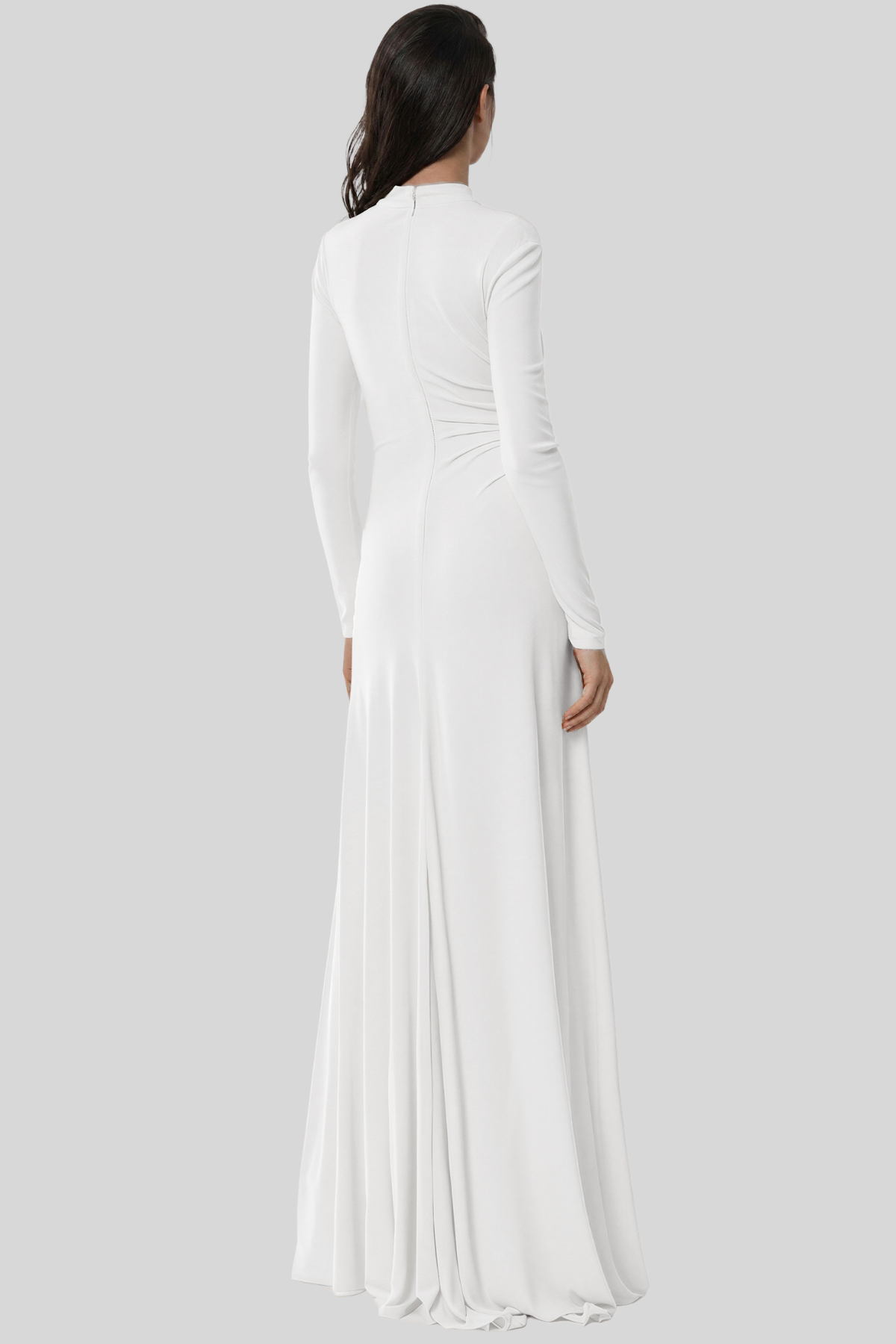 Keilah Long Sleeve Ruch Split Maxi Dress