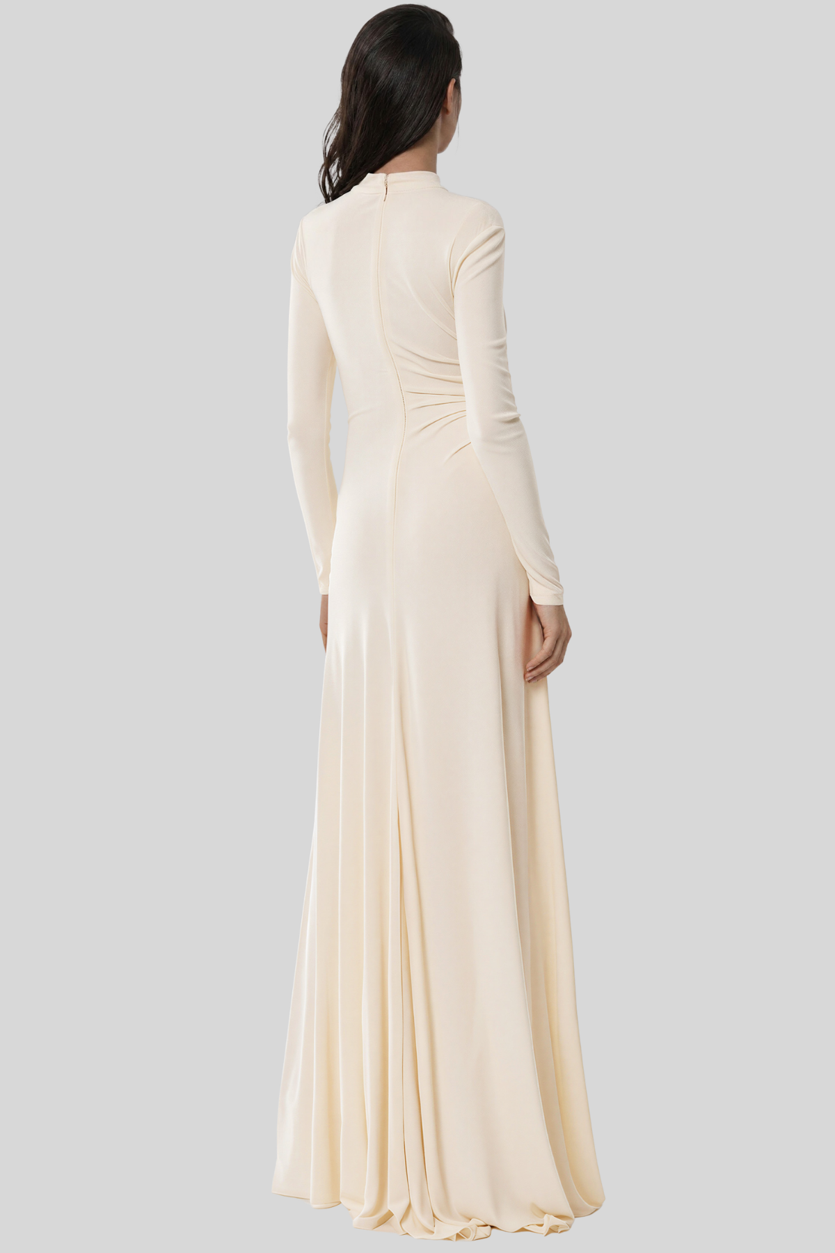 Keilah Long Sleeve Ruch Split Maxi Dress