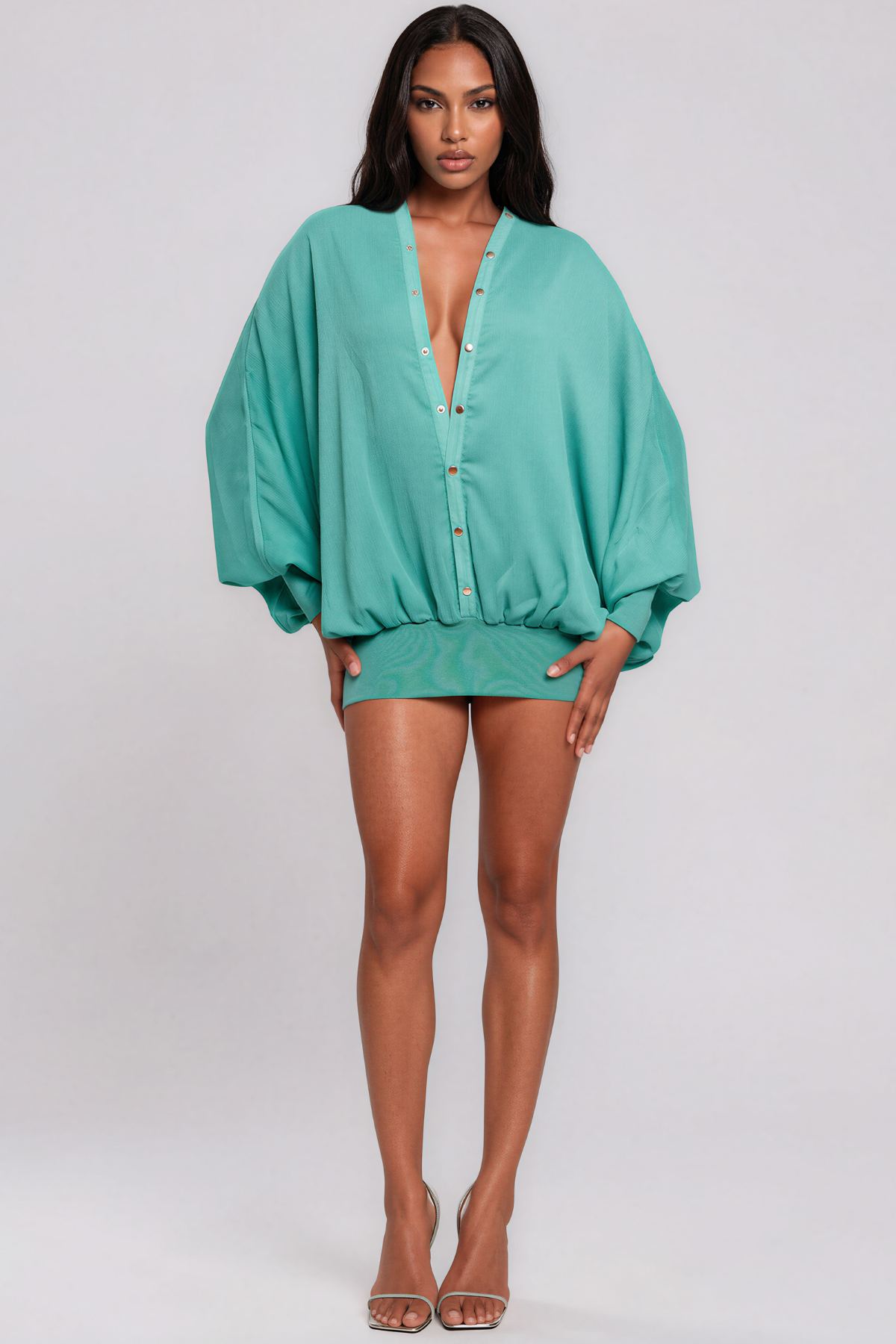 Keisuke Plunge Draped Mini Dress